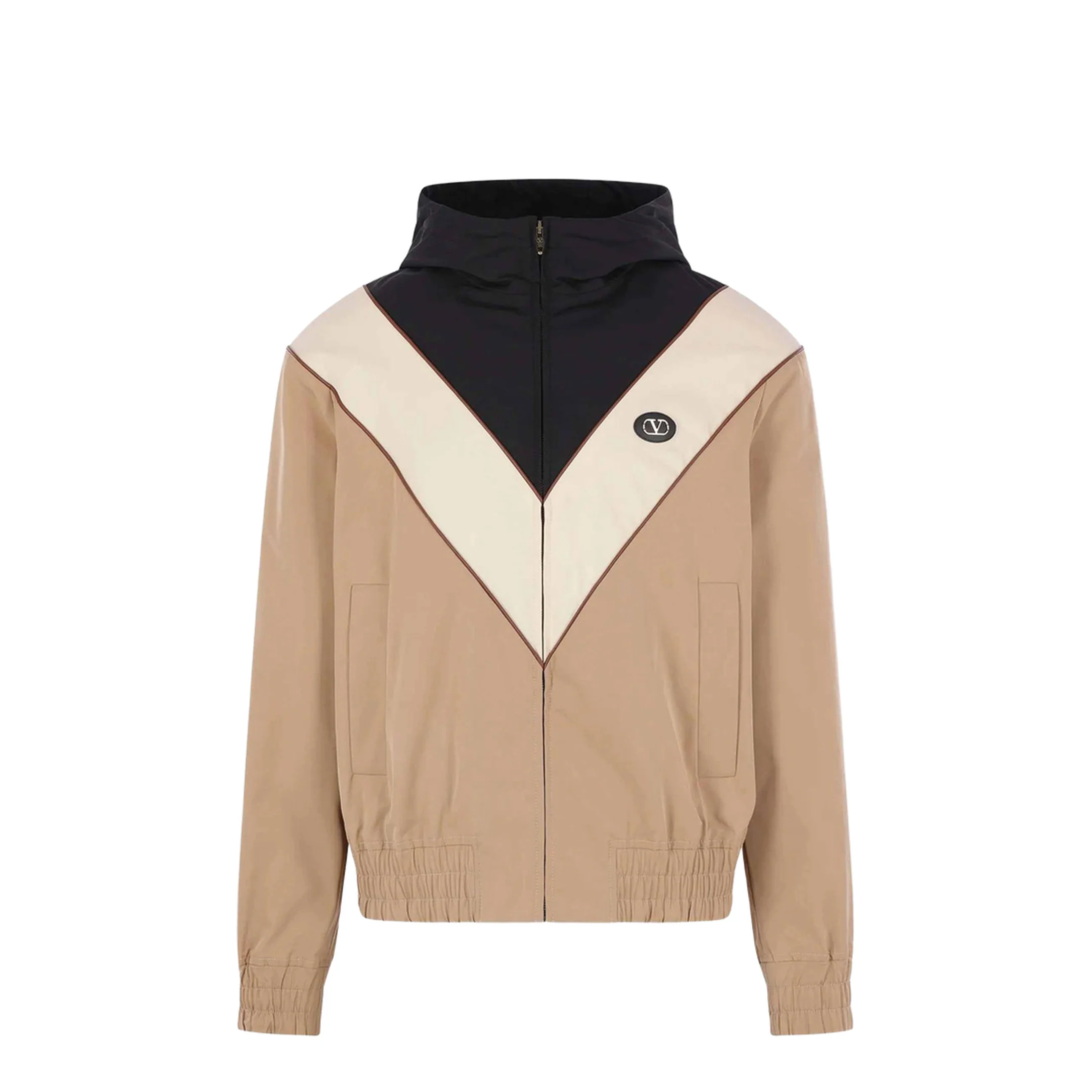 VLogo Striped Jacket Beige - Image 5