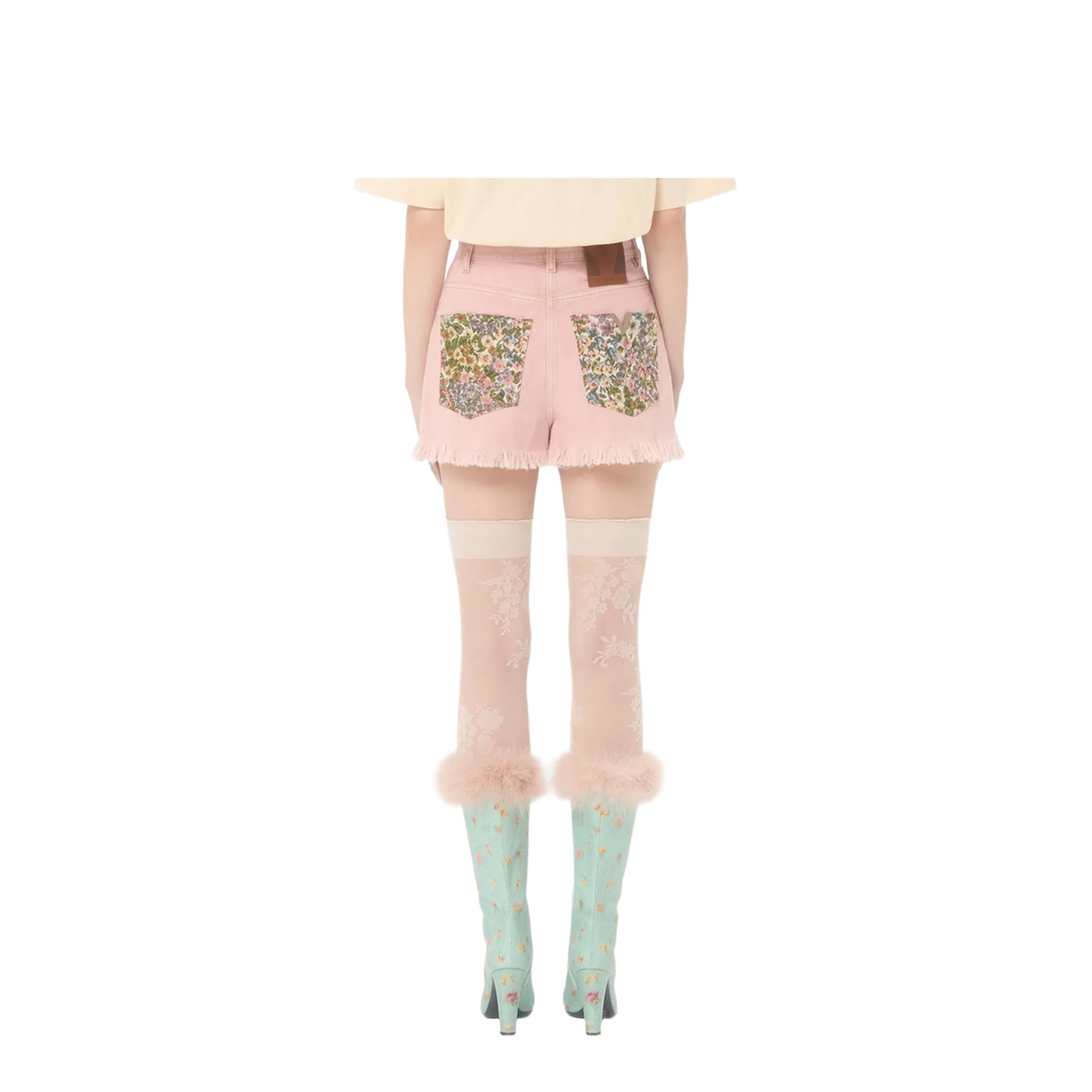 Women's Denim Shorts Pink - Image 2