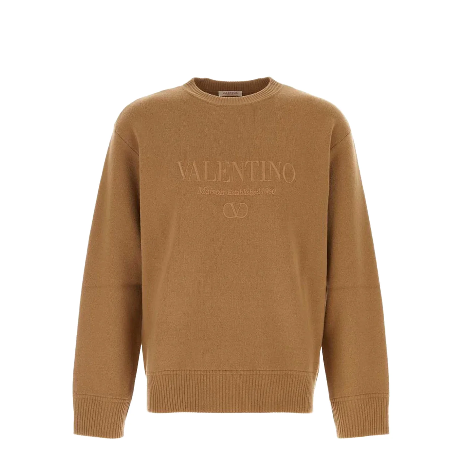 Embroidered Round Neck Wool Sweater - Image 3