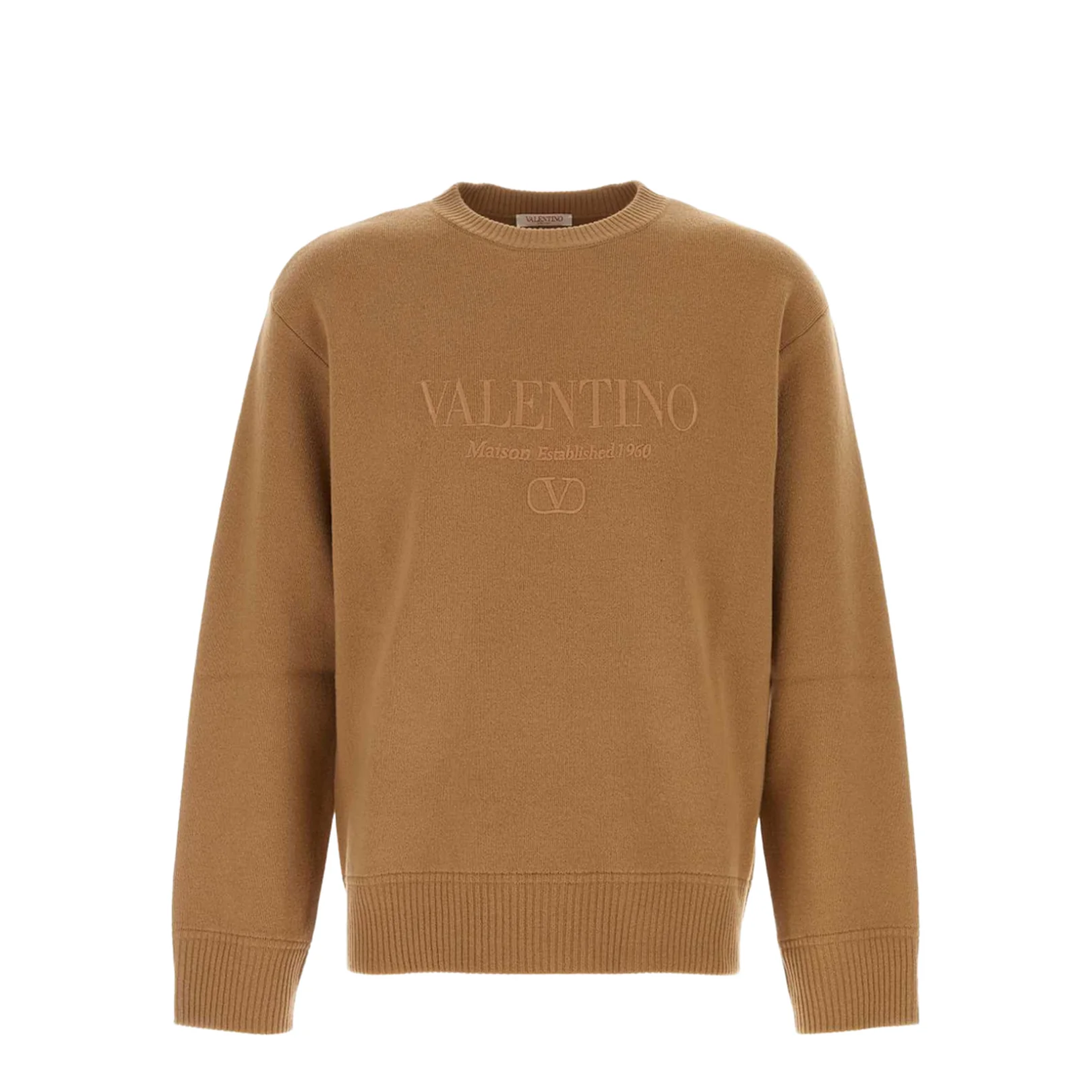 Embroidered Round Neck Wool Sweater - Image 5