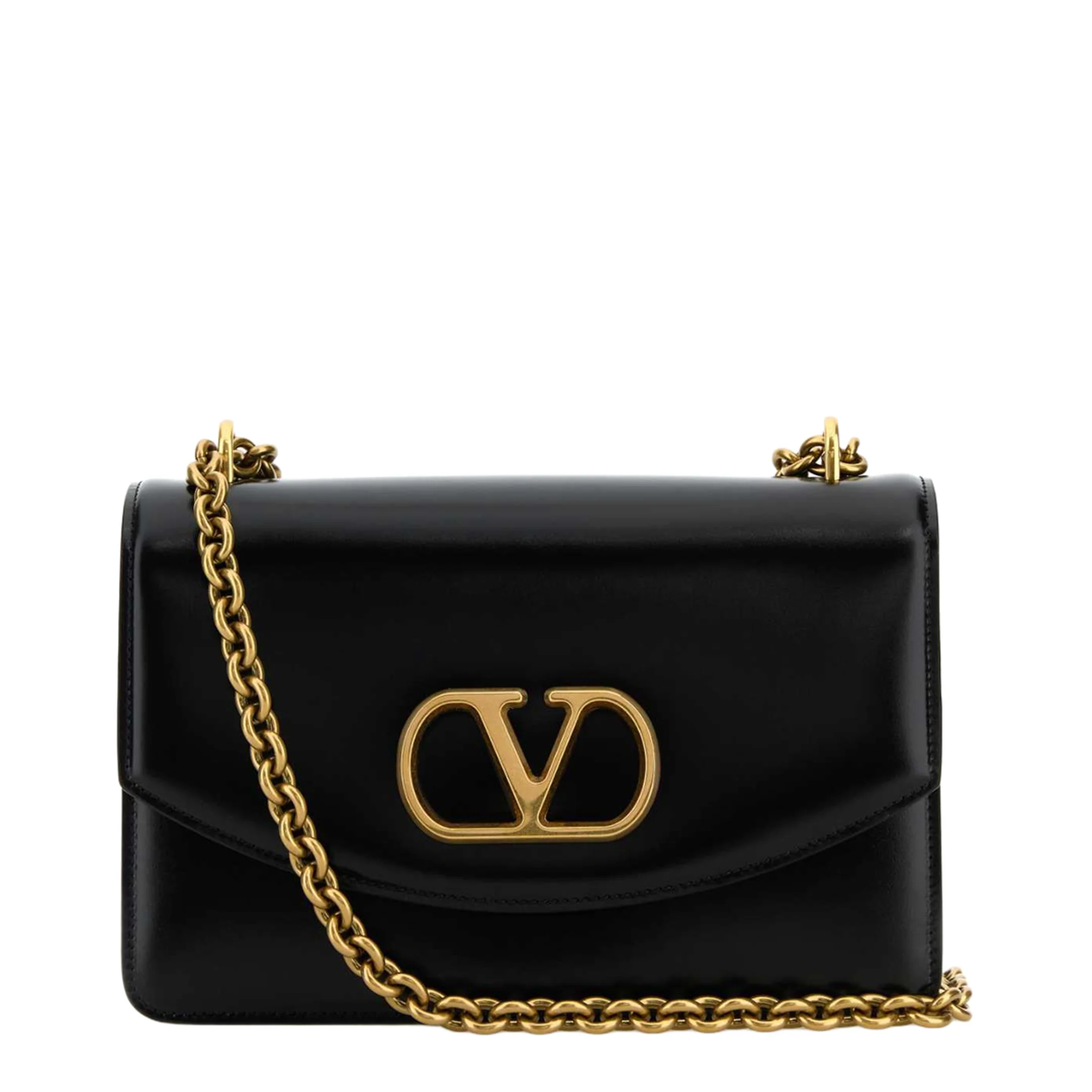 Black Leather Vain Shoulder Bag - Image 5