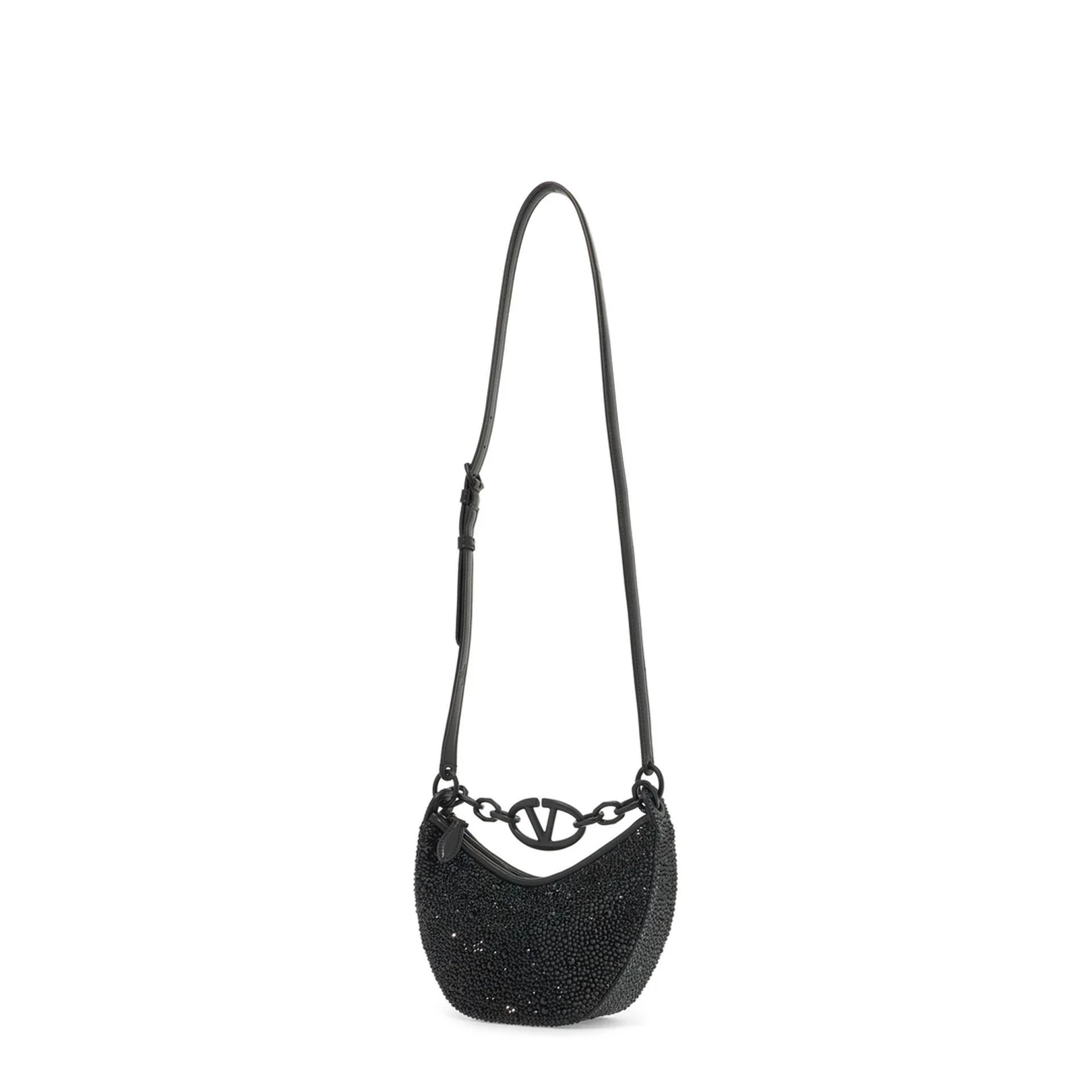 Embellished Leather Hobo VLogo Moon Handbag - Image 2