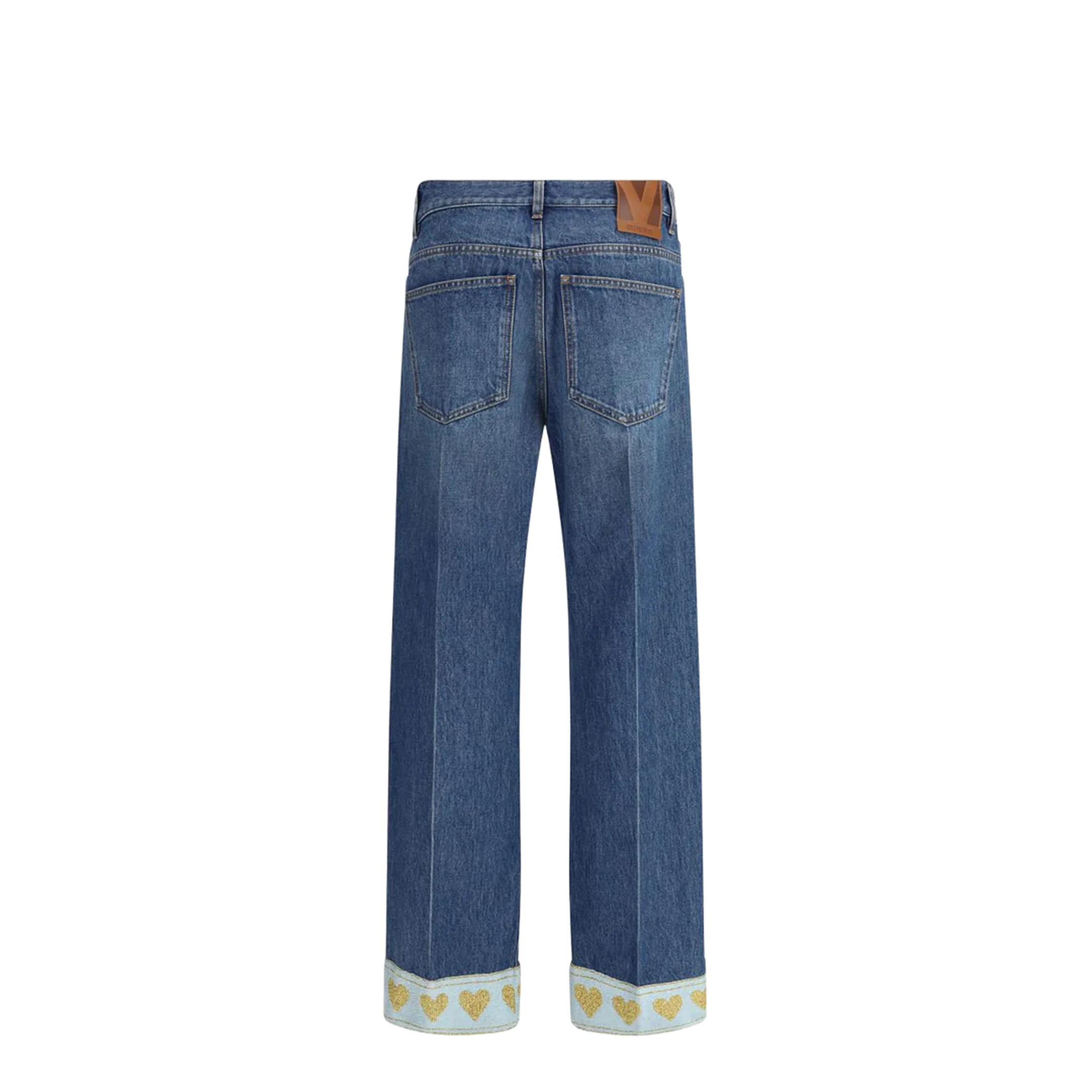 Blue Cotton Straight Leg Jeans - Image 2