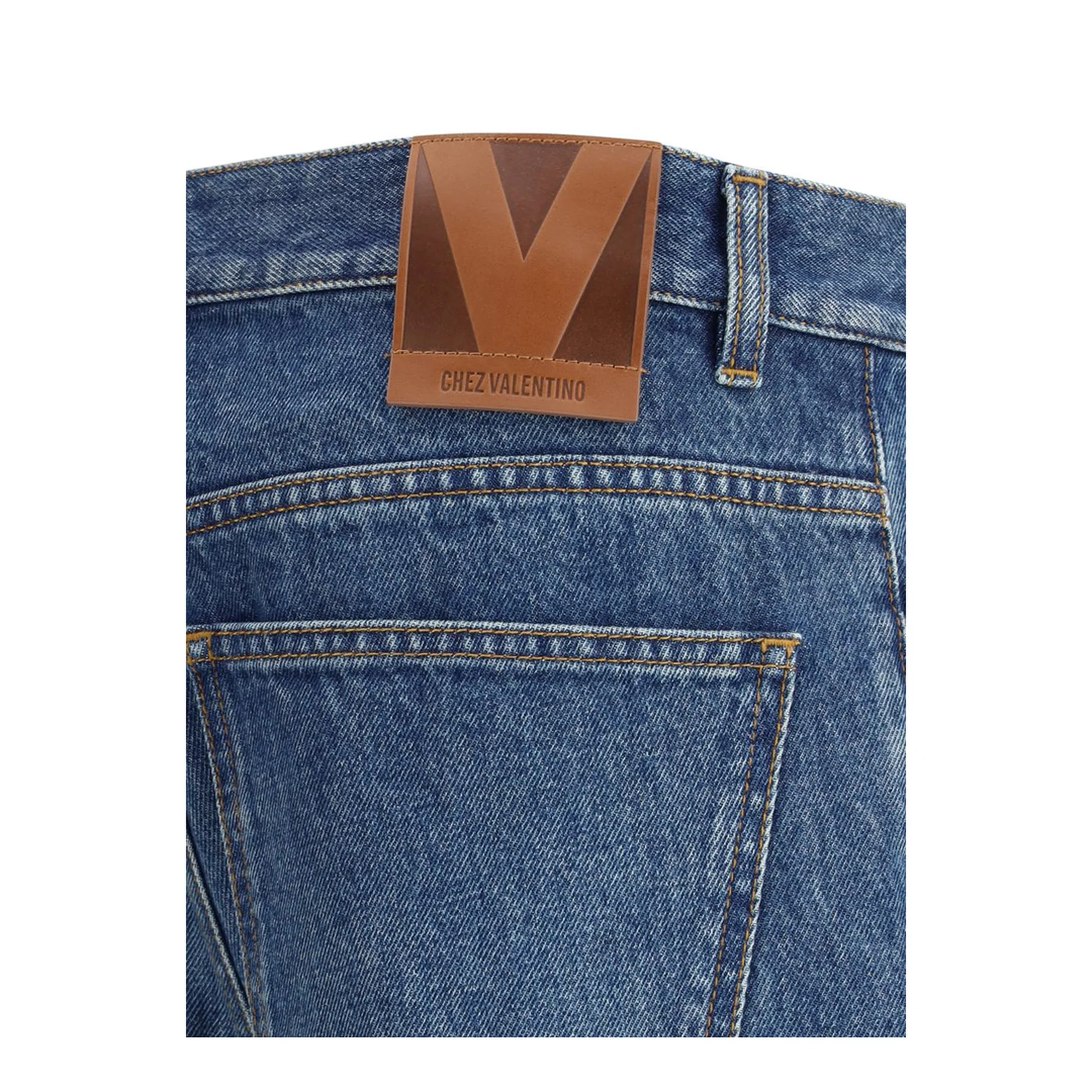 Blue Cotton Straight Leg Jeans - Image 5