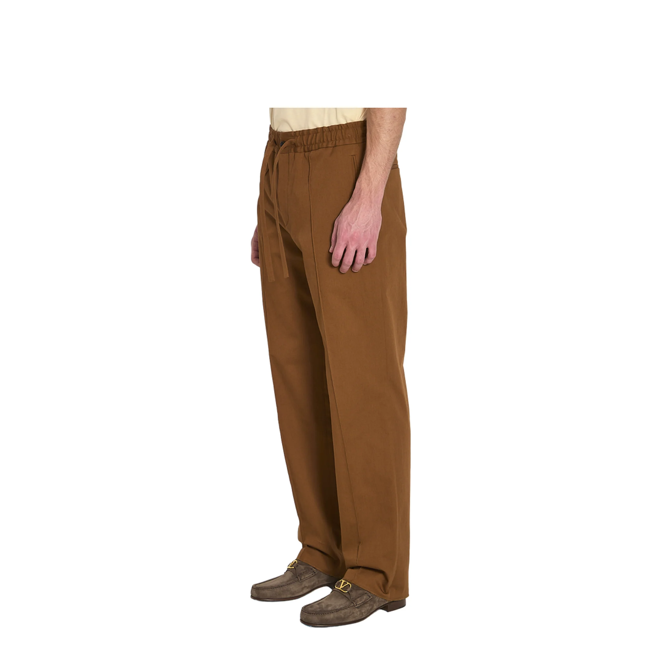 Men's Drawstring Pants Brown - Image 2