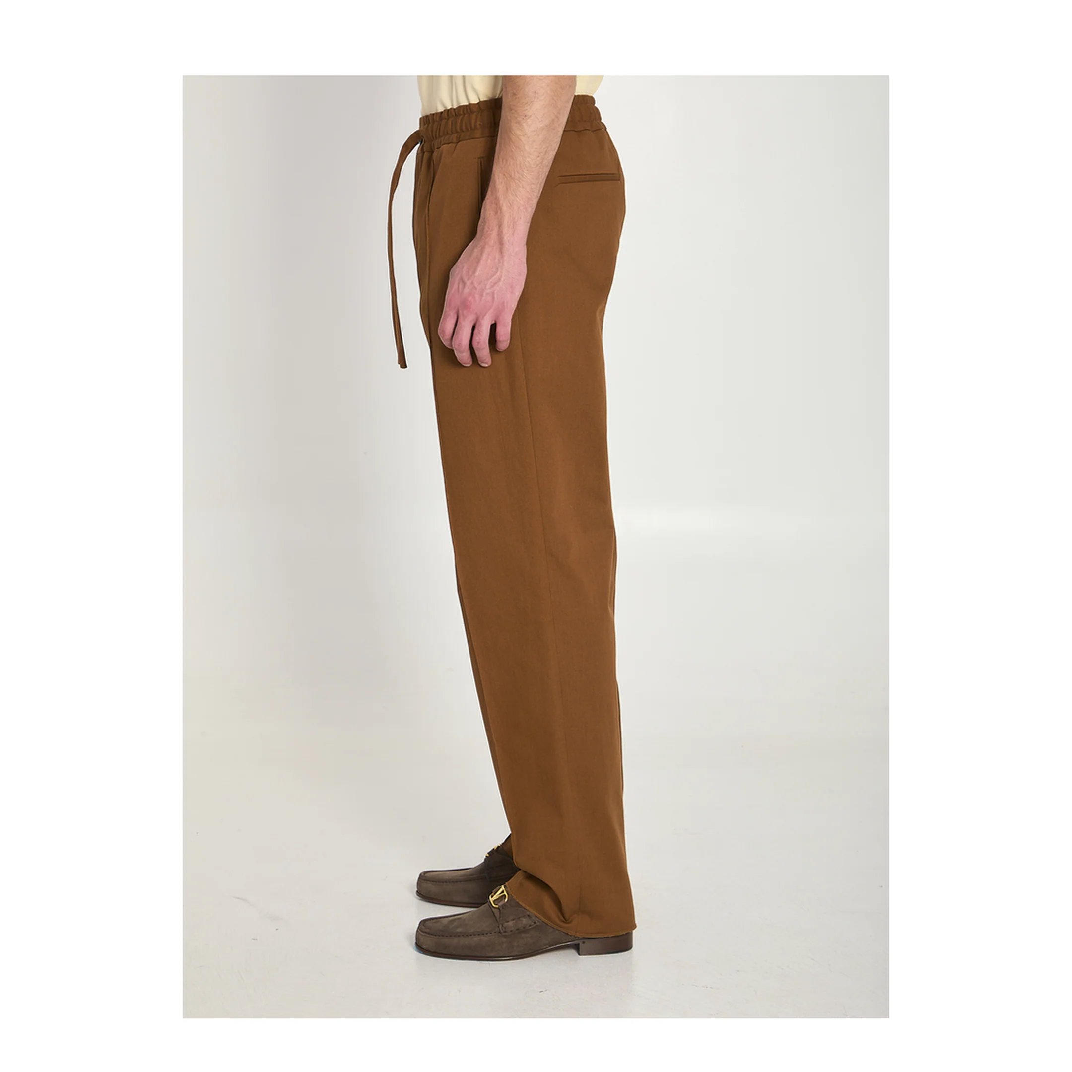 Men's Drawstring Pants Brown - Image 3