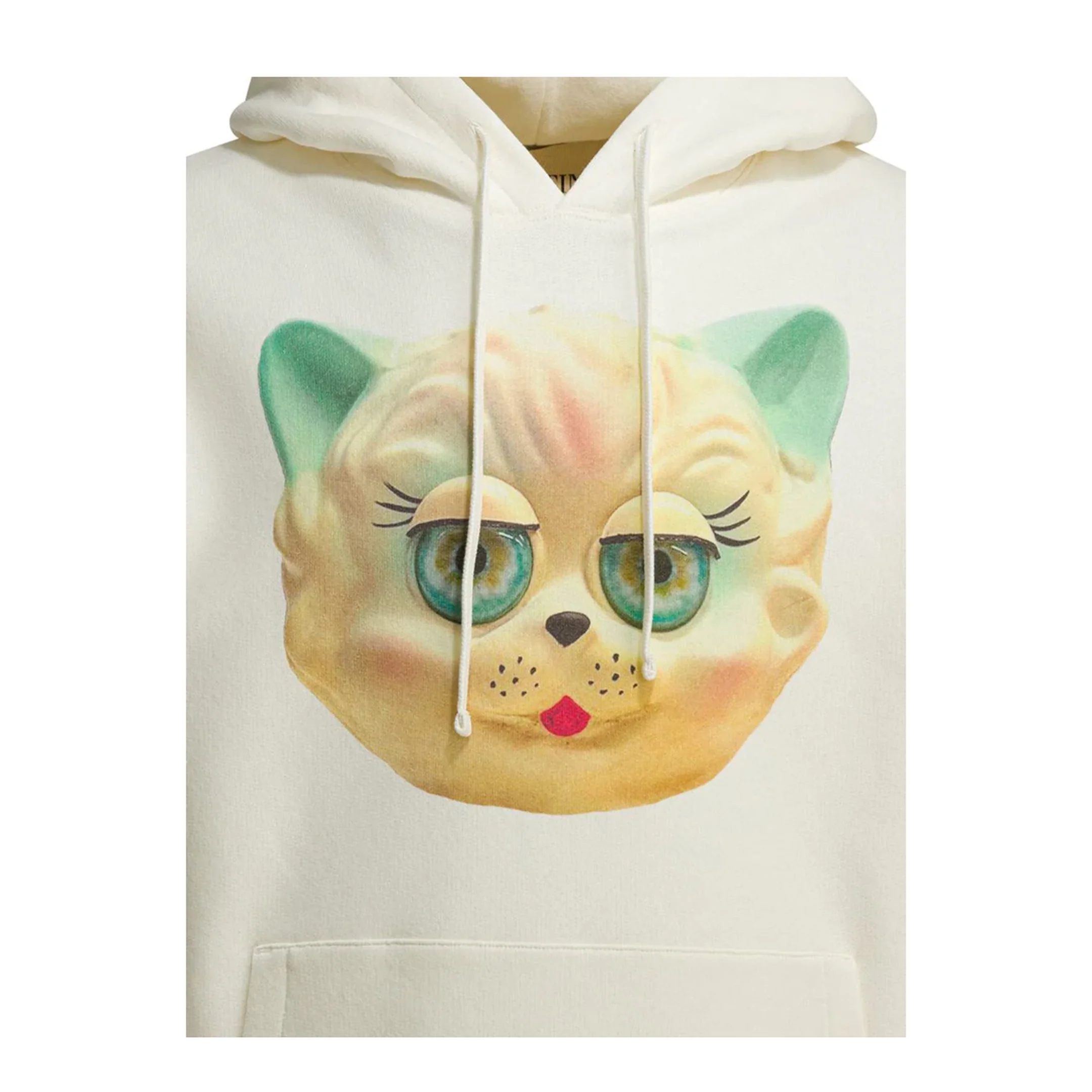 Printed Cotton Hoodie - Ivory - Image 3