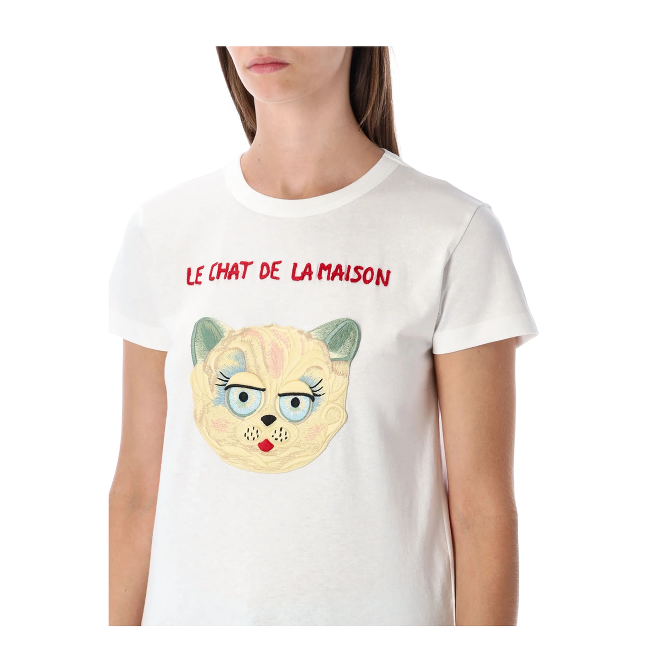 Le Chat De La Maison Jersey T-Shirt White - Image 3
