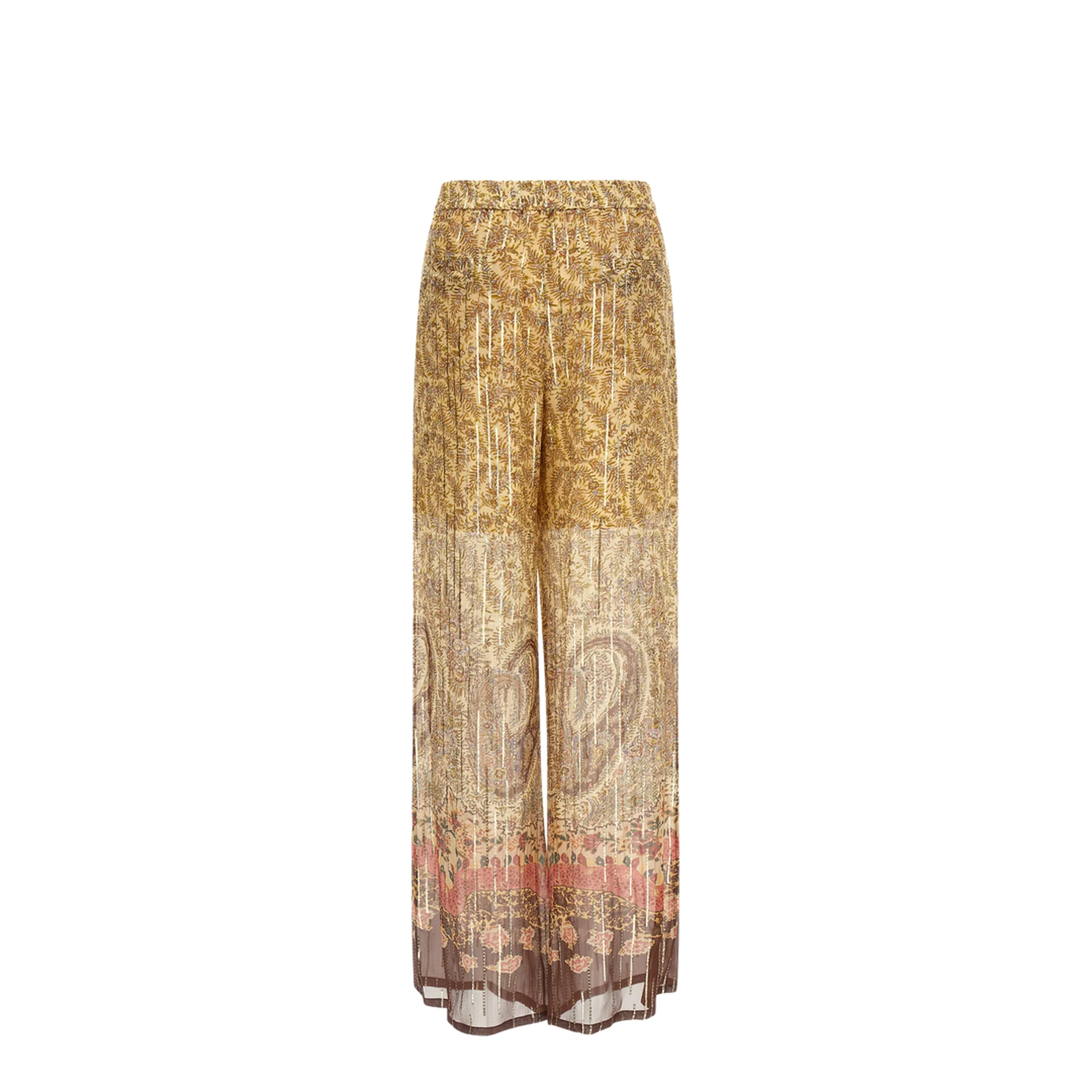 Multicolor Paisley Motif Wide Leg Pants - Image 2