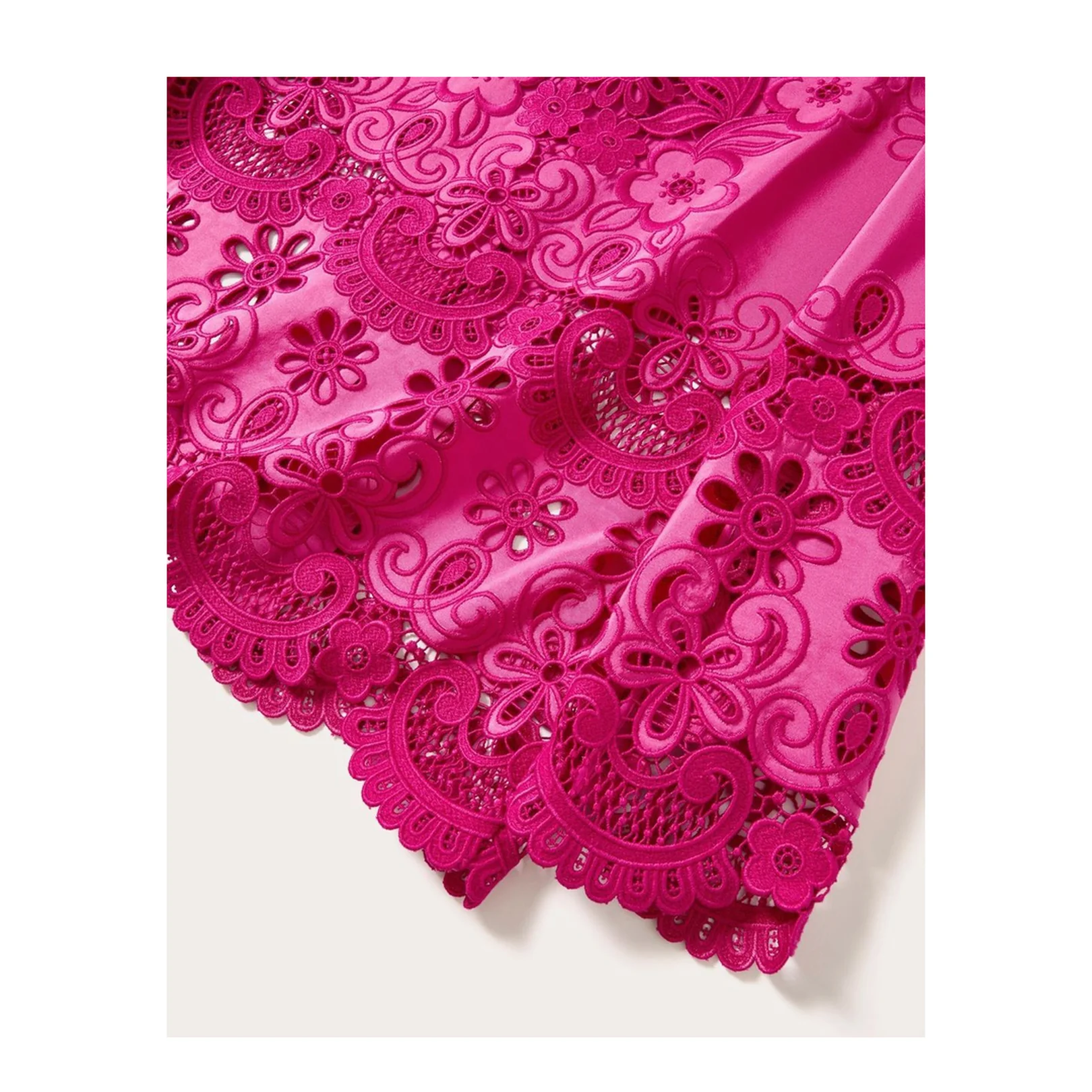 Faille Broderie Shirt in Pink - Image 3
