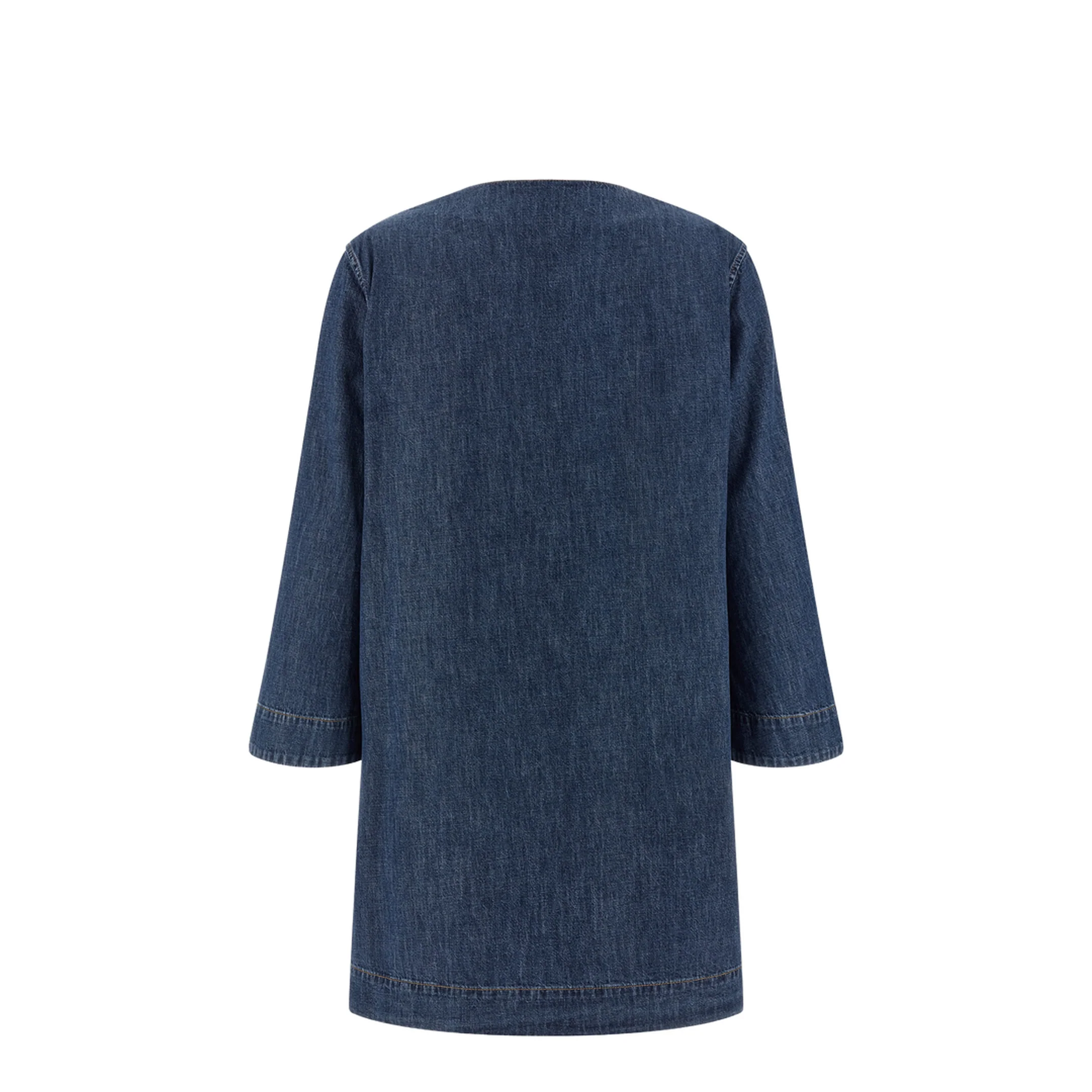 VLogo Patch Denim Mini Dress - Blue - Image 2