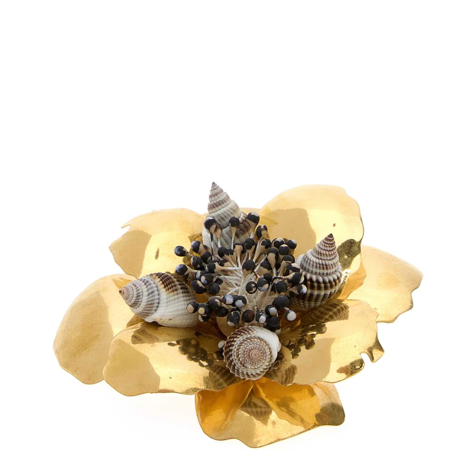 Gold Metal Fleur Lumineuse Brooch - Image 2