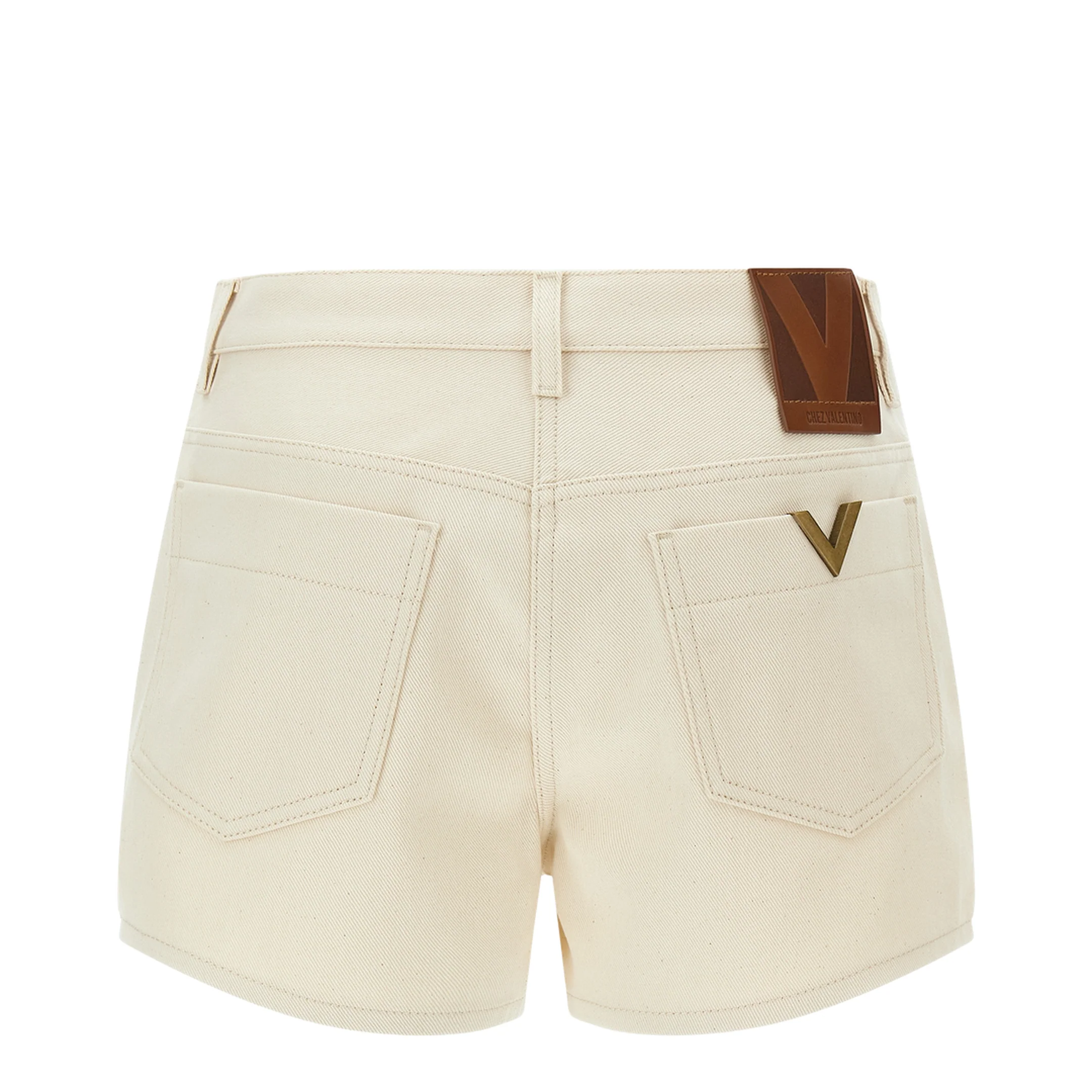 VGold Denim Shorts - Beige - Image 2
