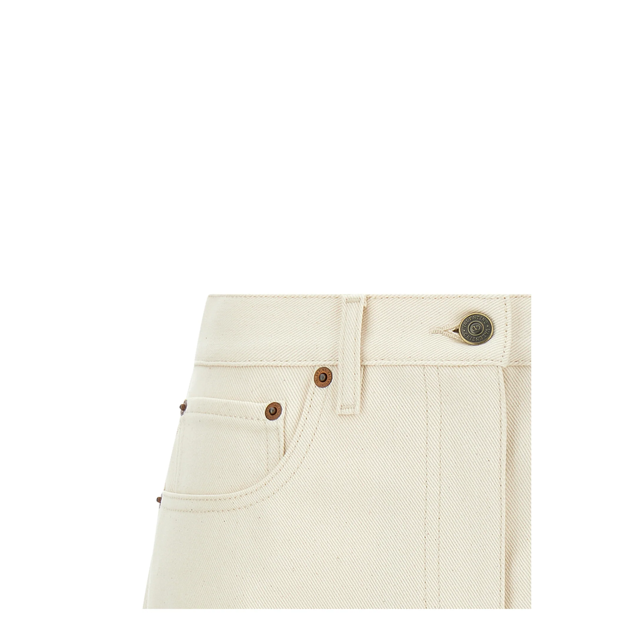 VGold Denim Shorts - Beige - Image 3