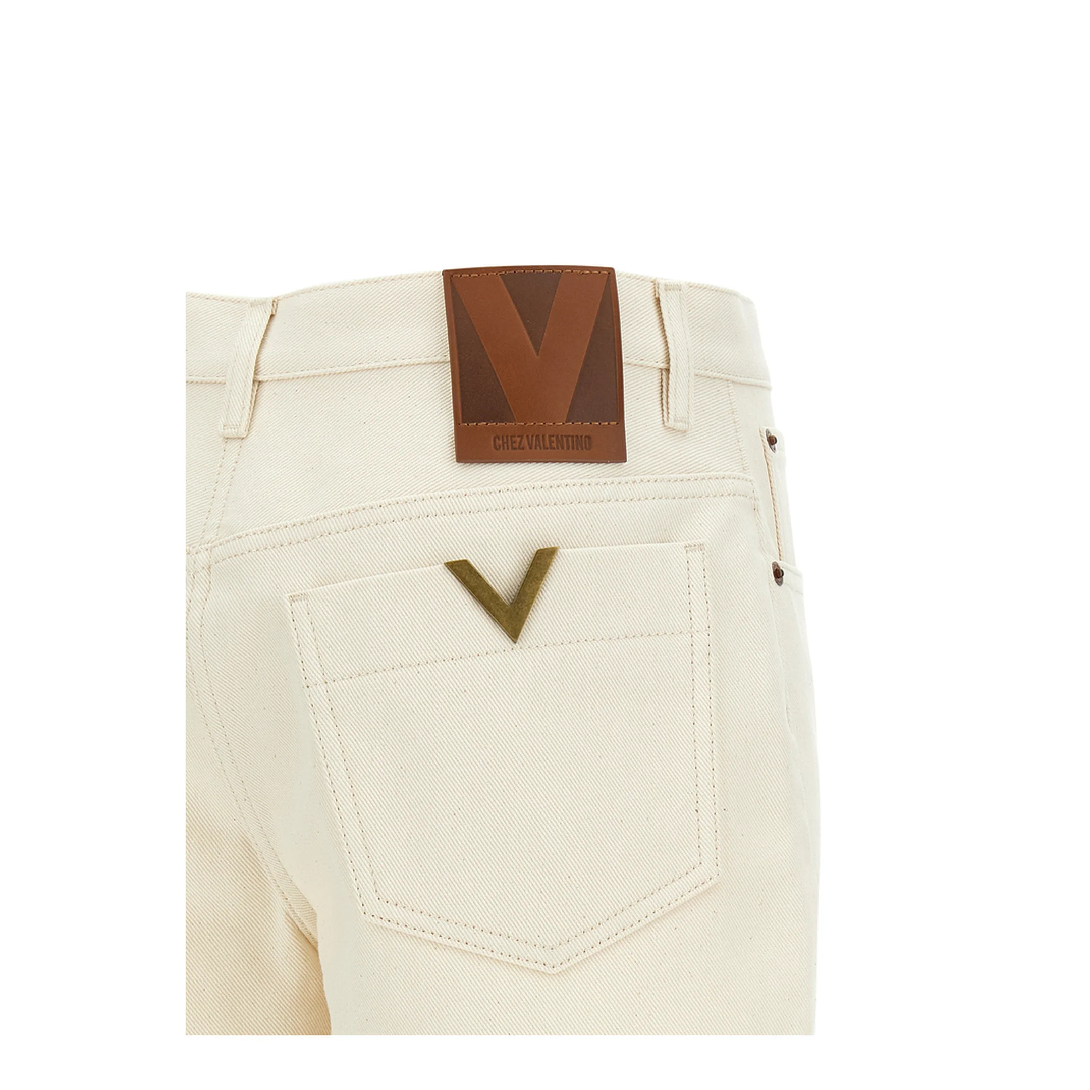 VGold Denim Shorts - Beige - Image 4