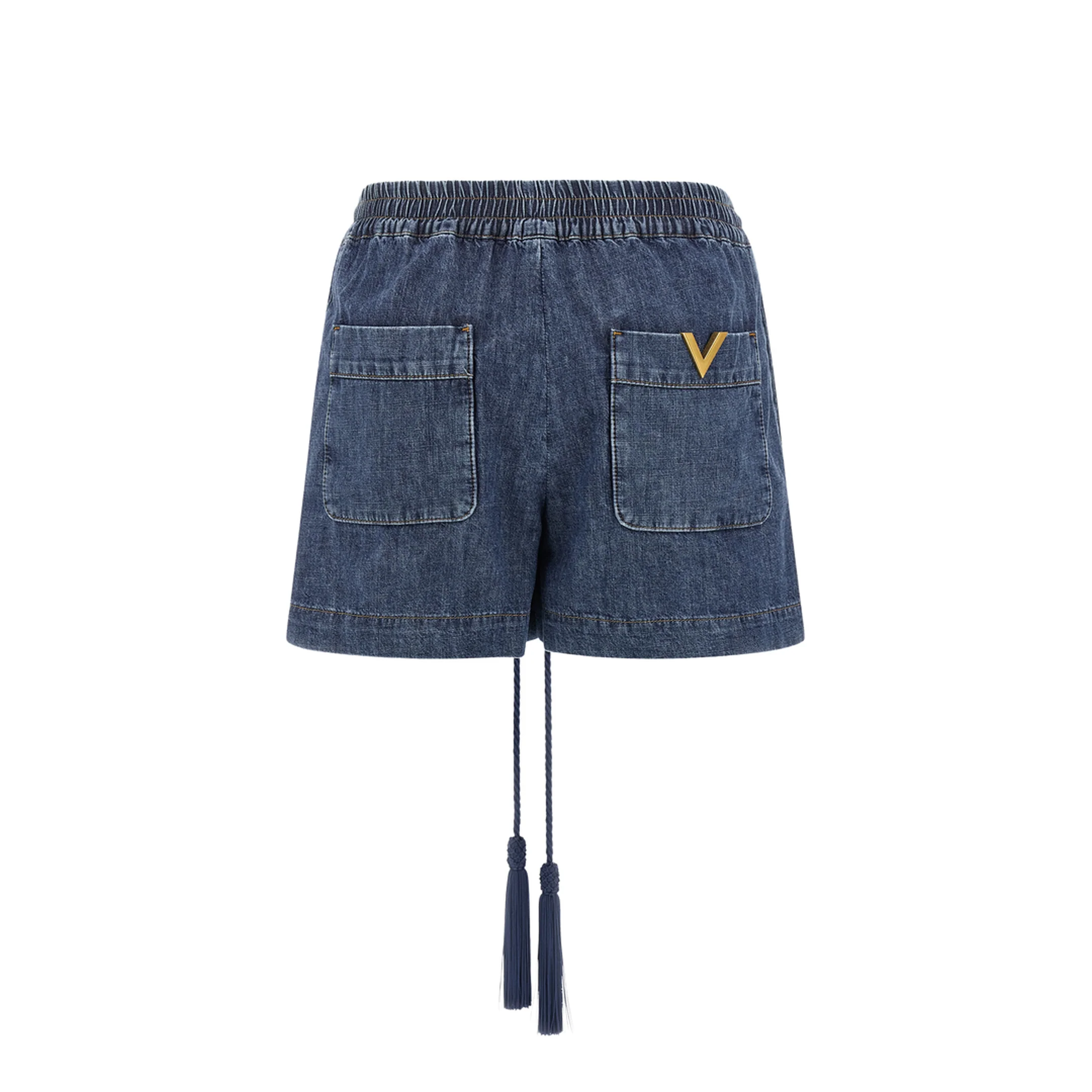 VLogo Denim Shorts Blue - Image 2