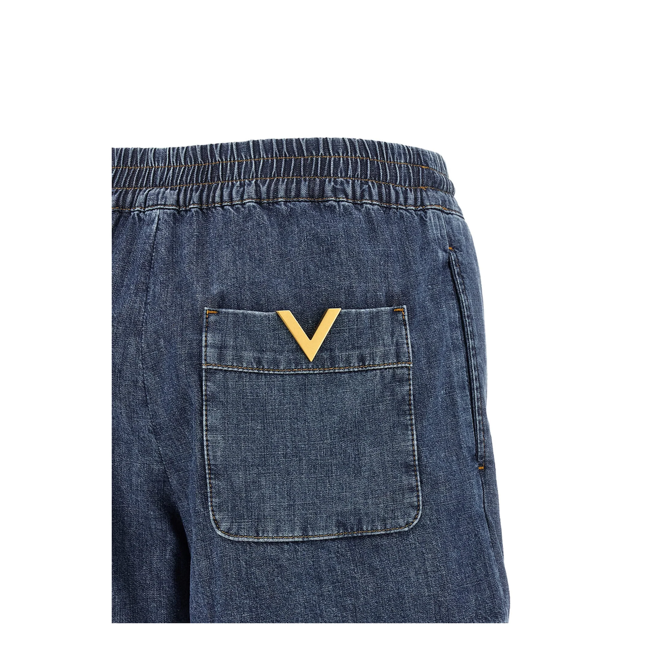 VLogo Denim Shorts Blue - Image 4
