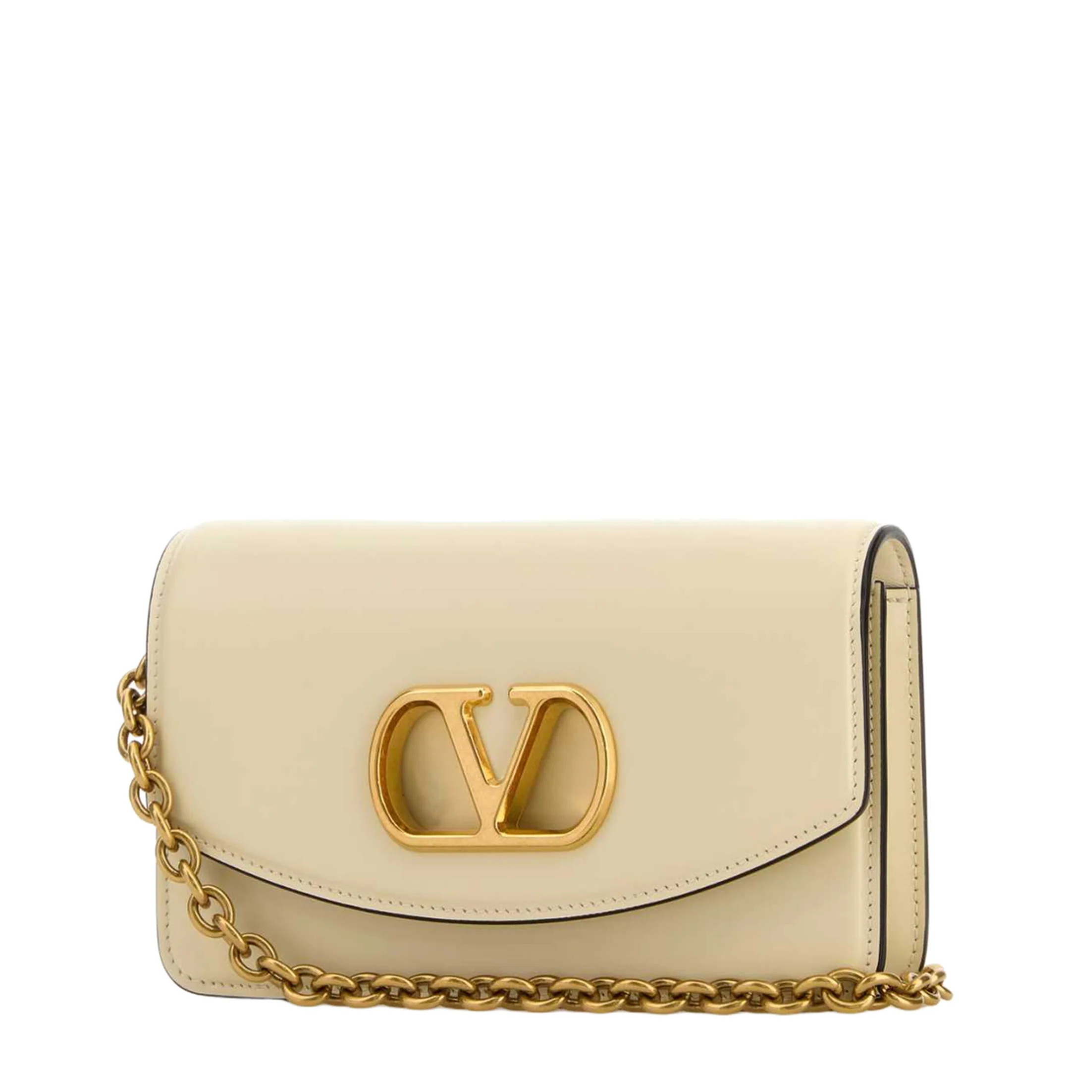 Ivory Leather Vlogo Signature Shoulder Bag - Image 2