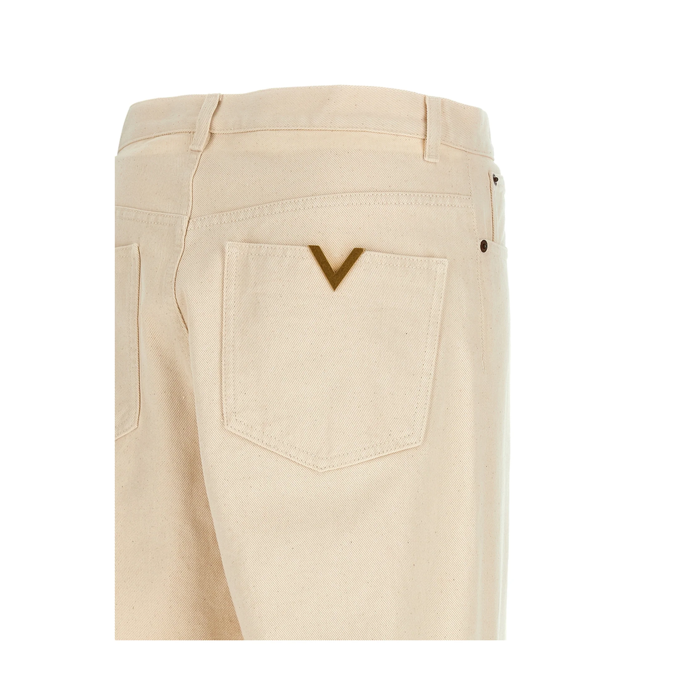 VGold Straight Leg Jeans - Beige - Image 4