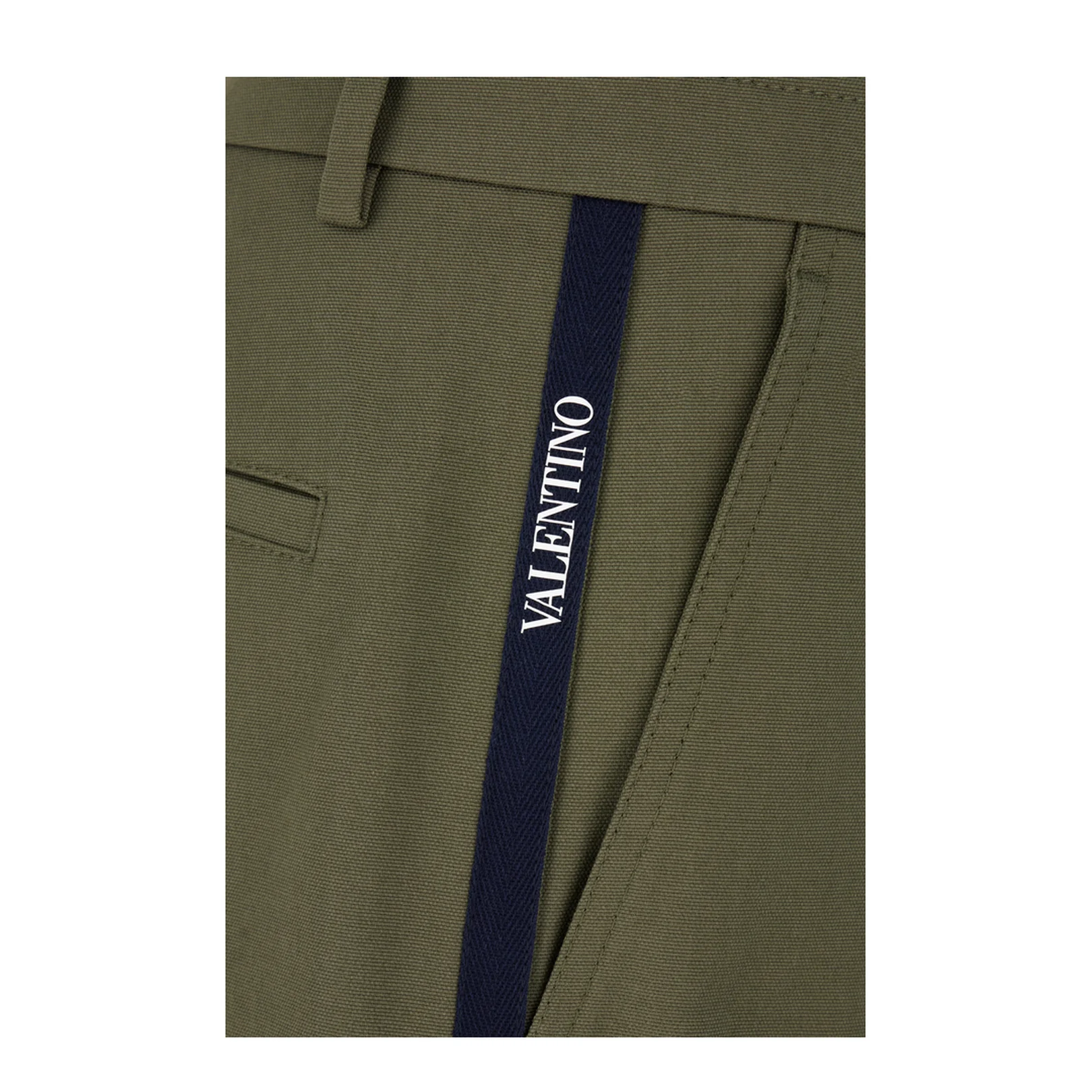 Military Green Stretch Cotton Pants - Image 3