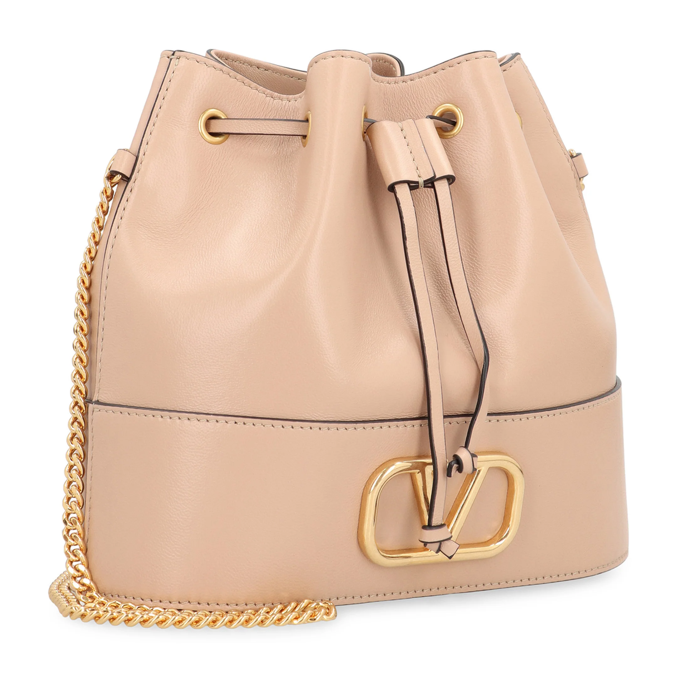 Mini Bucket Bag in Nappa with Vlogo Signature Chain - Image 3