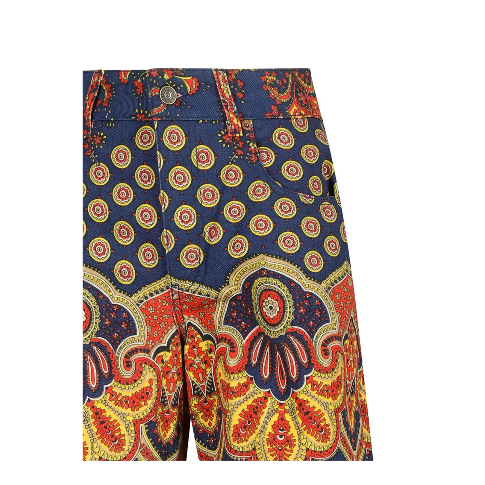 Multicolor Cotton Denim Pants - Image 3