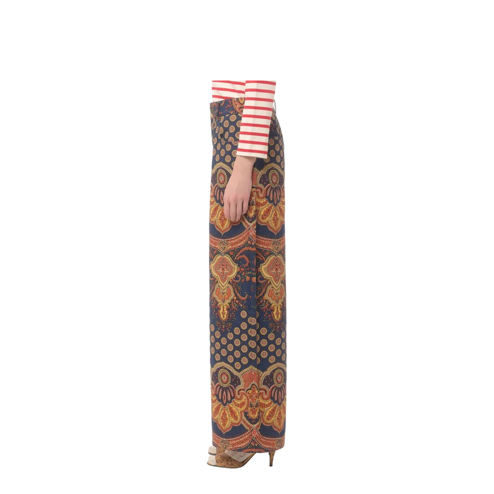 Multicolor Cotton Denim Pants - Image 4