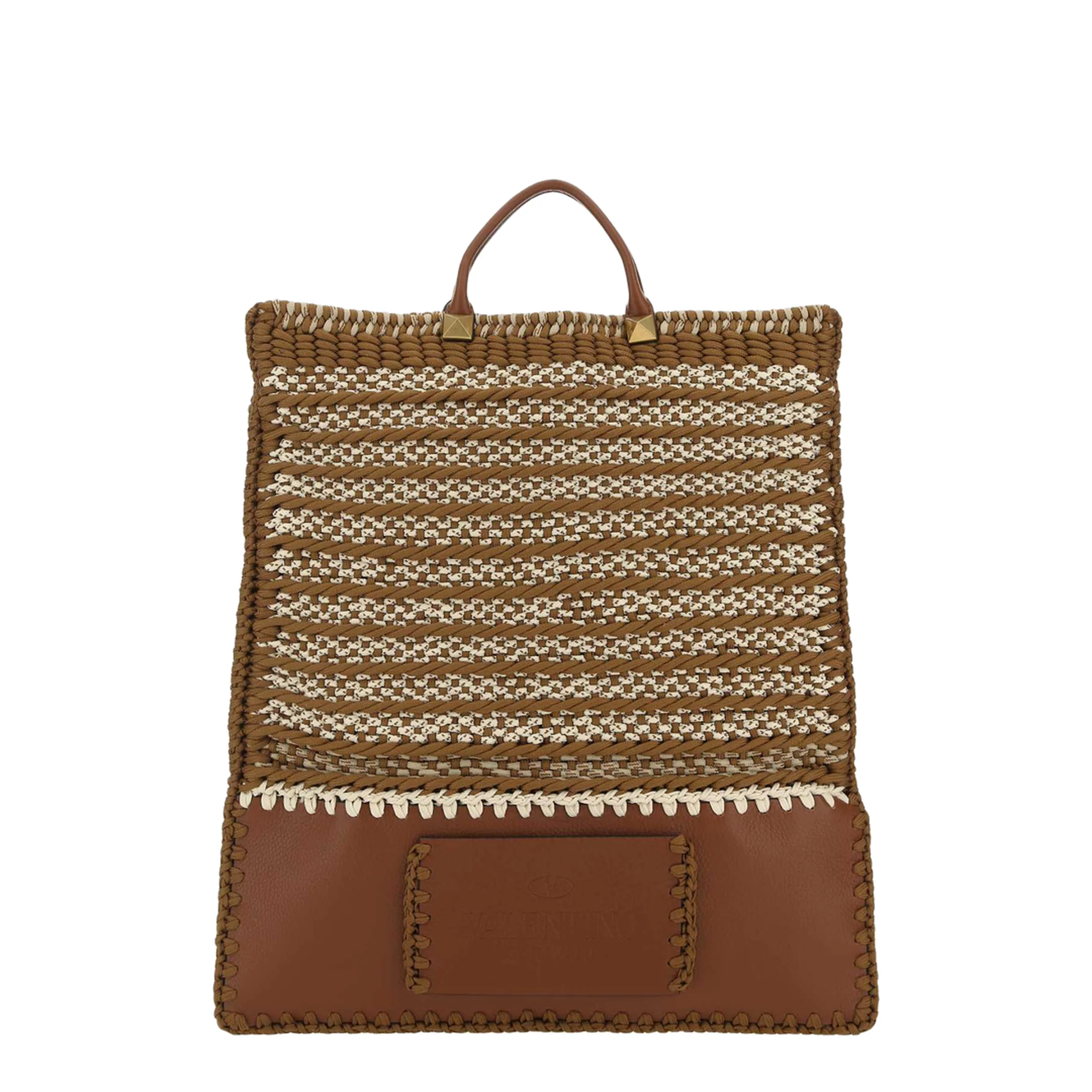 Multicolor Crochet And Leather Shopping Bag - Image 2