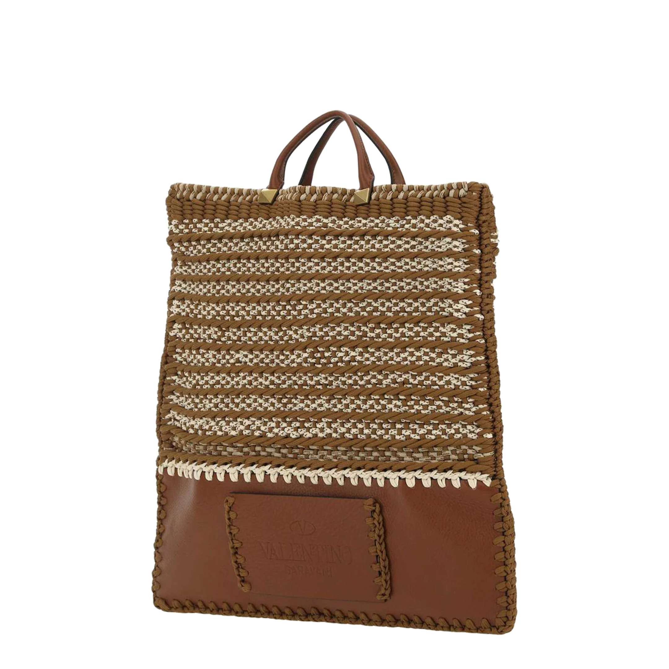Multicolor Crochet And Leather Shopping Bag - Image 3