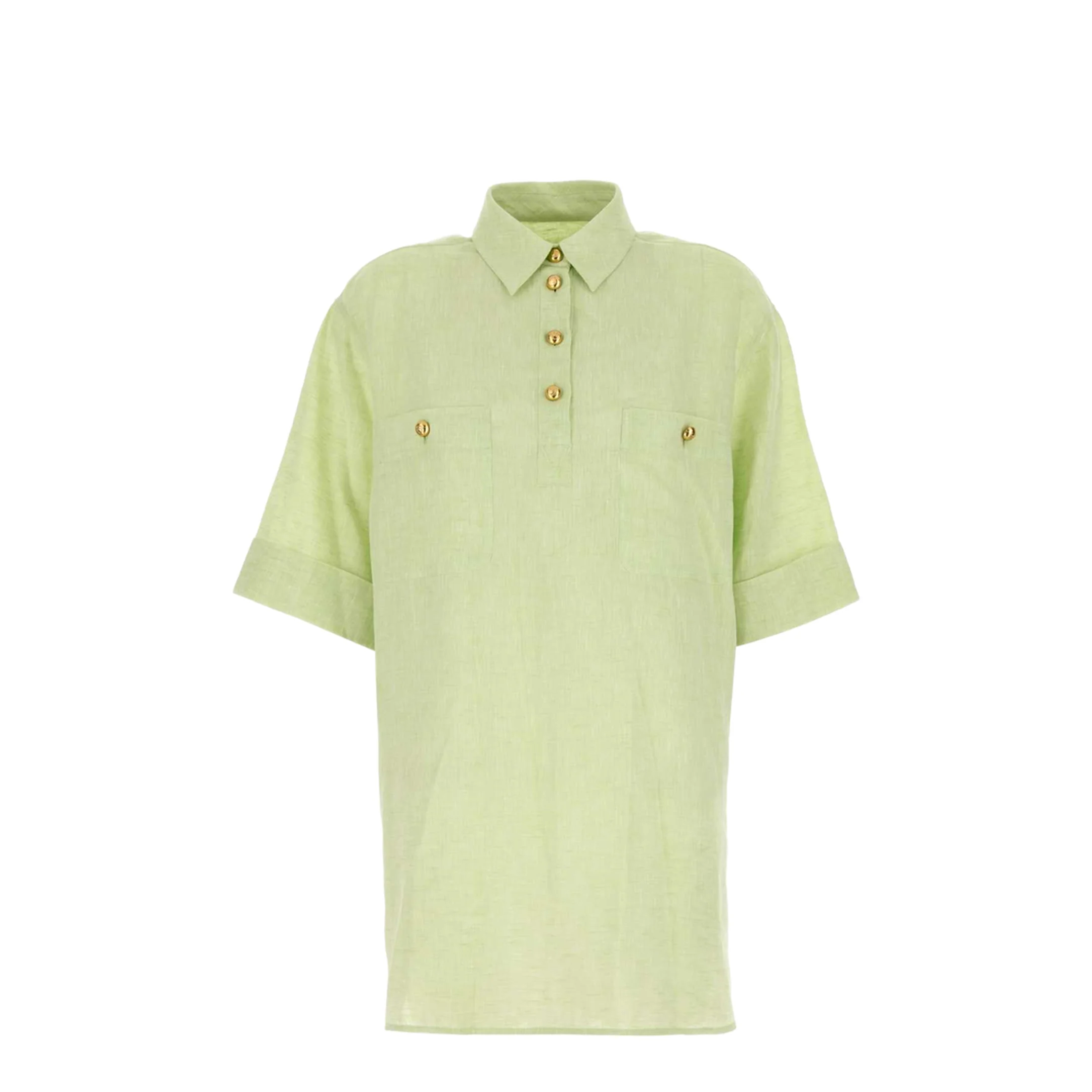 Pastel Green Linen Blouse - Image 3
