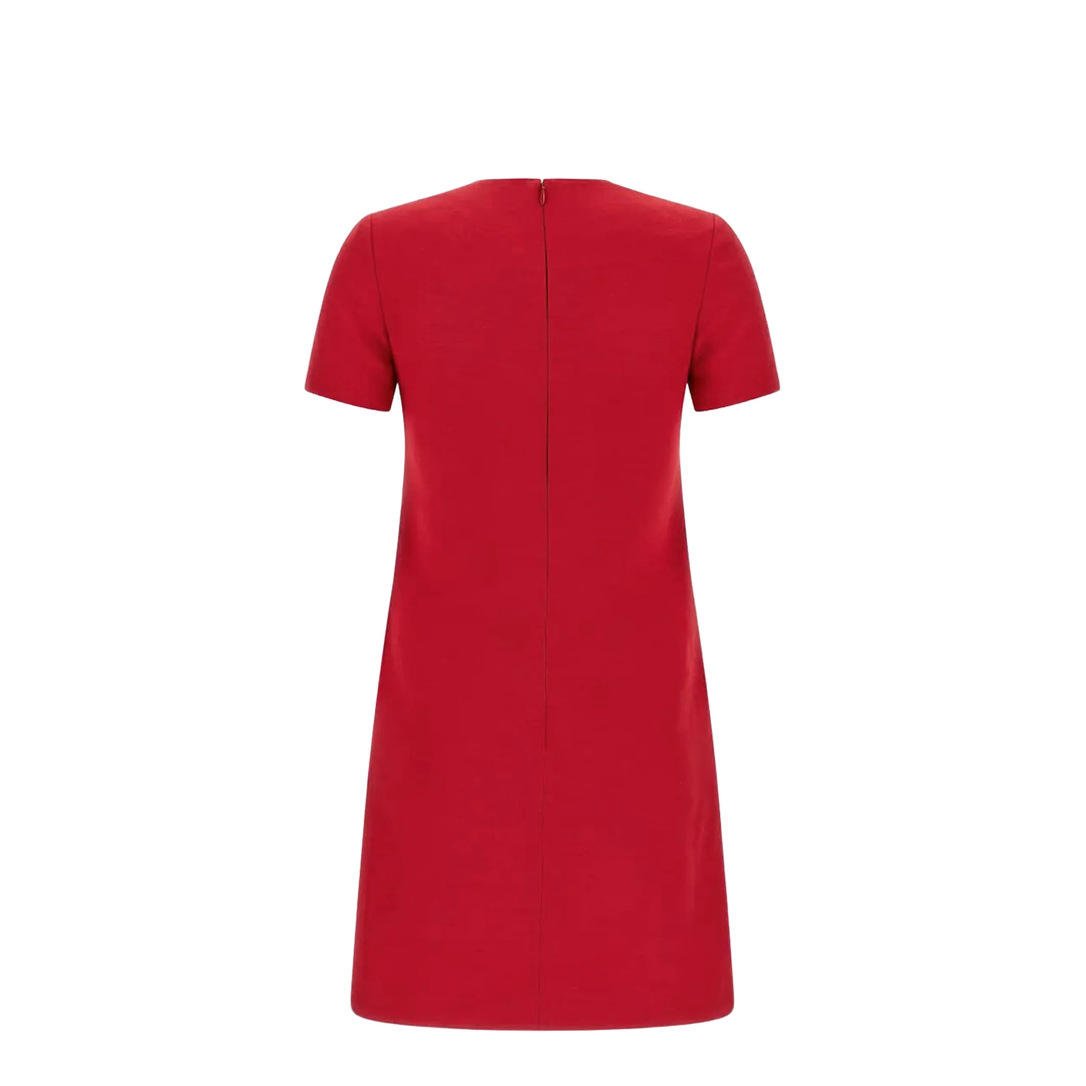 VLogo Wool and Silk Mini Dress - Red - Image 2