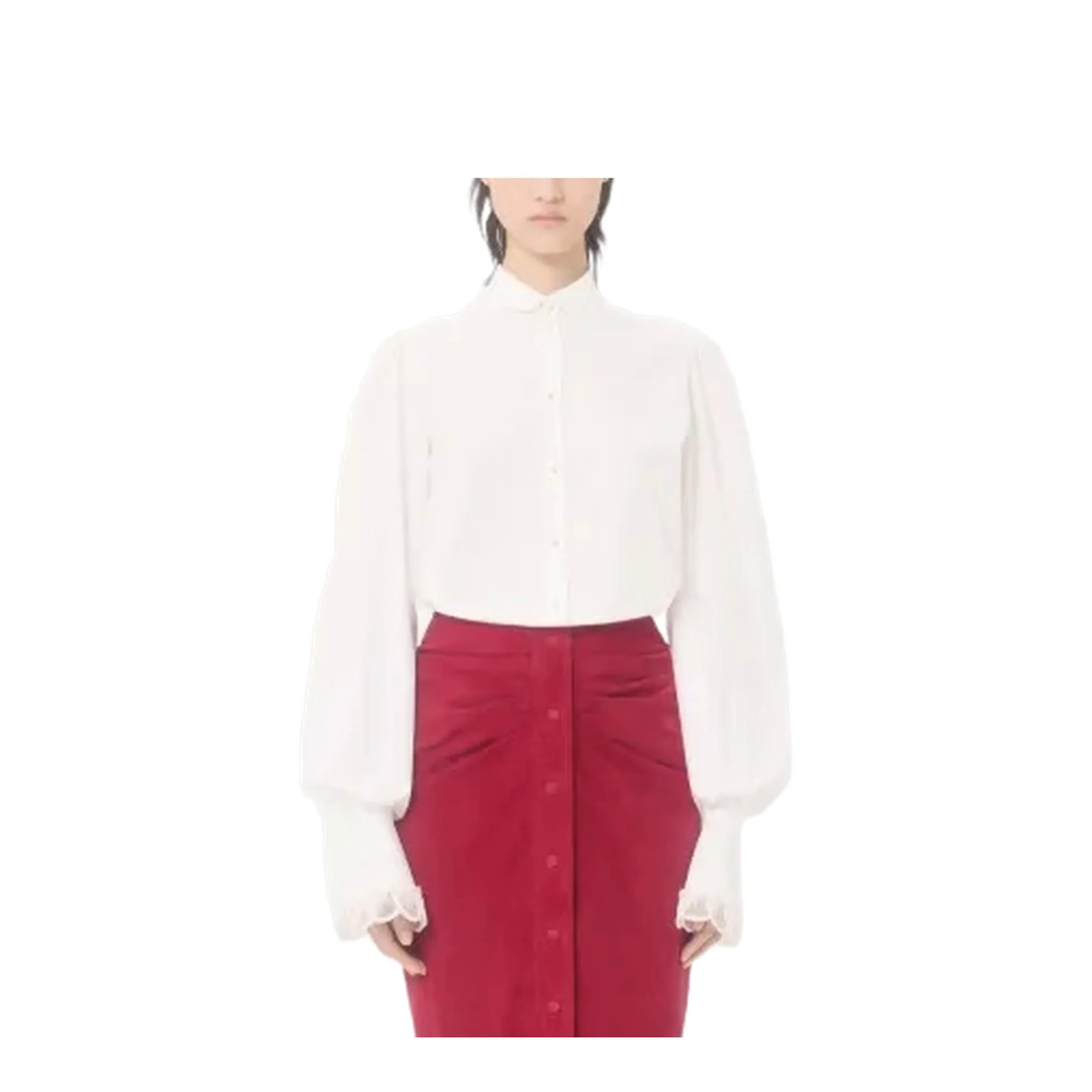 Popeline Embroidered Shirt White - Image 2