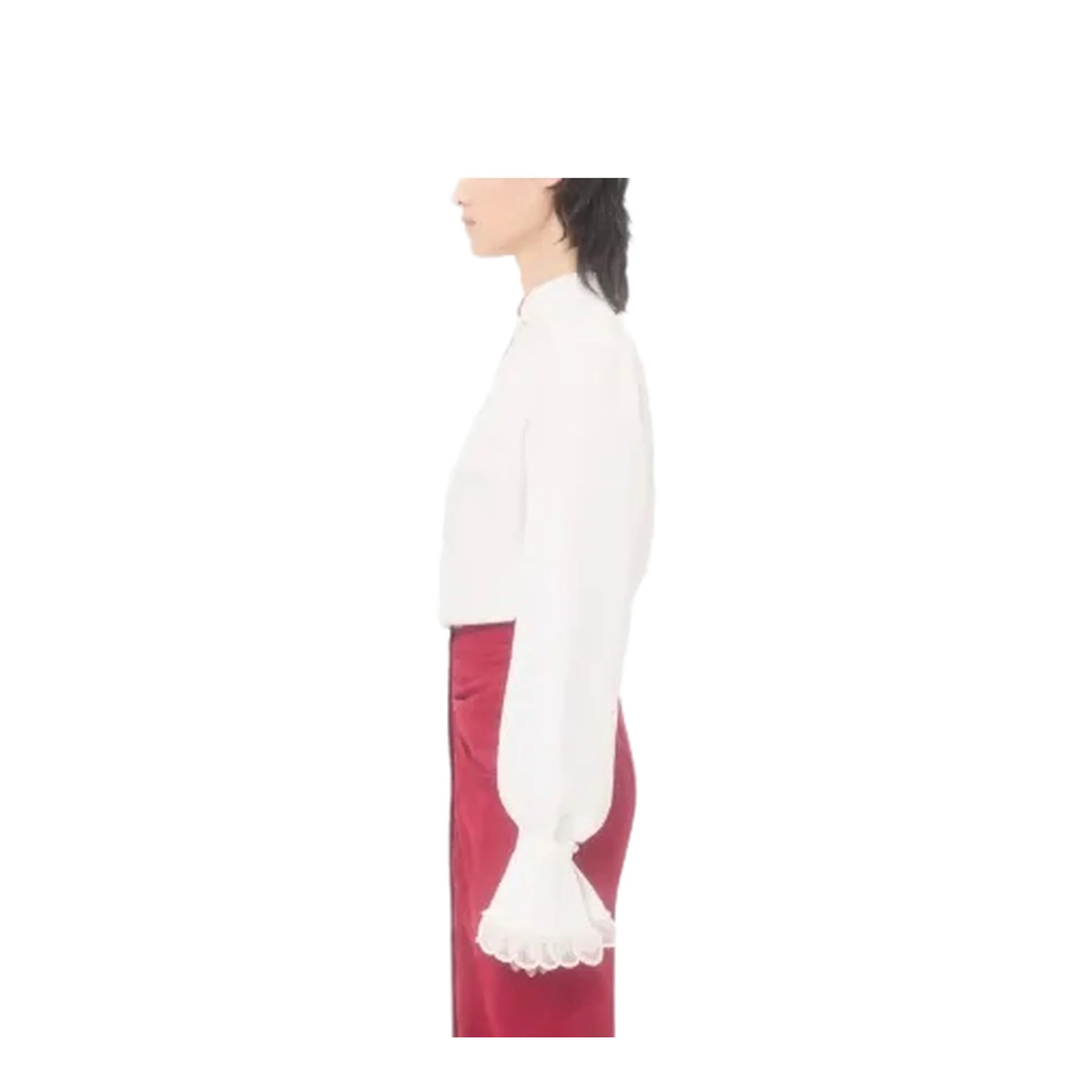 Popeline Embroidered Shirt White - Image 3