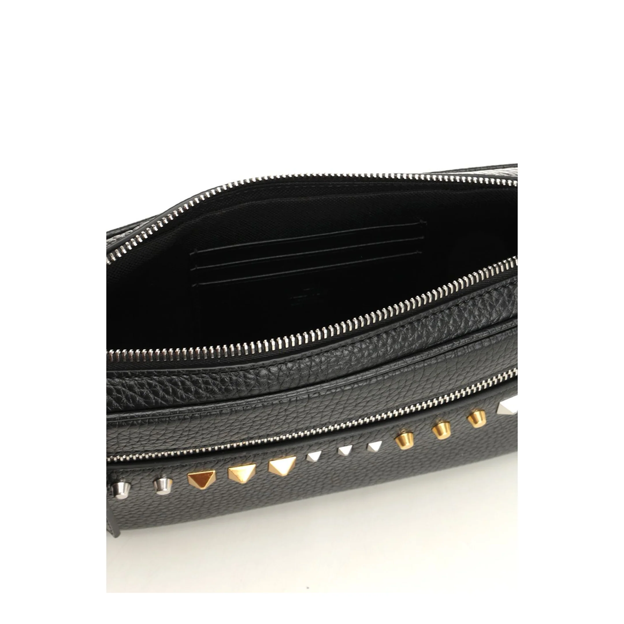 Rockstud Leather Clutch - Black - Image 4