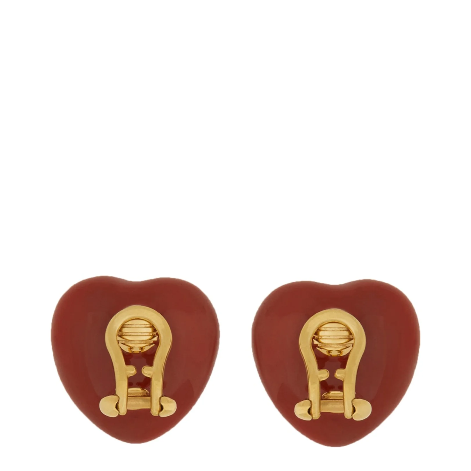 Red Enamel And Metal Coeur Royal Earrings - Image 4