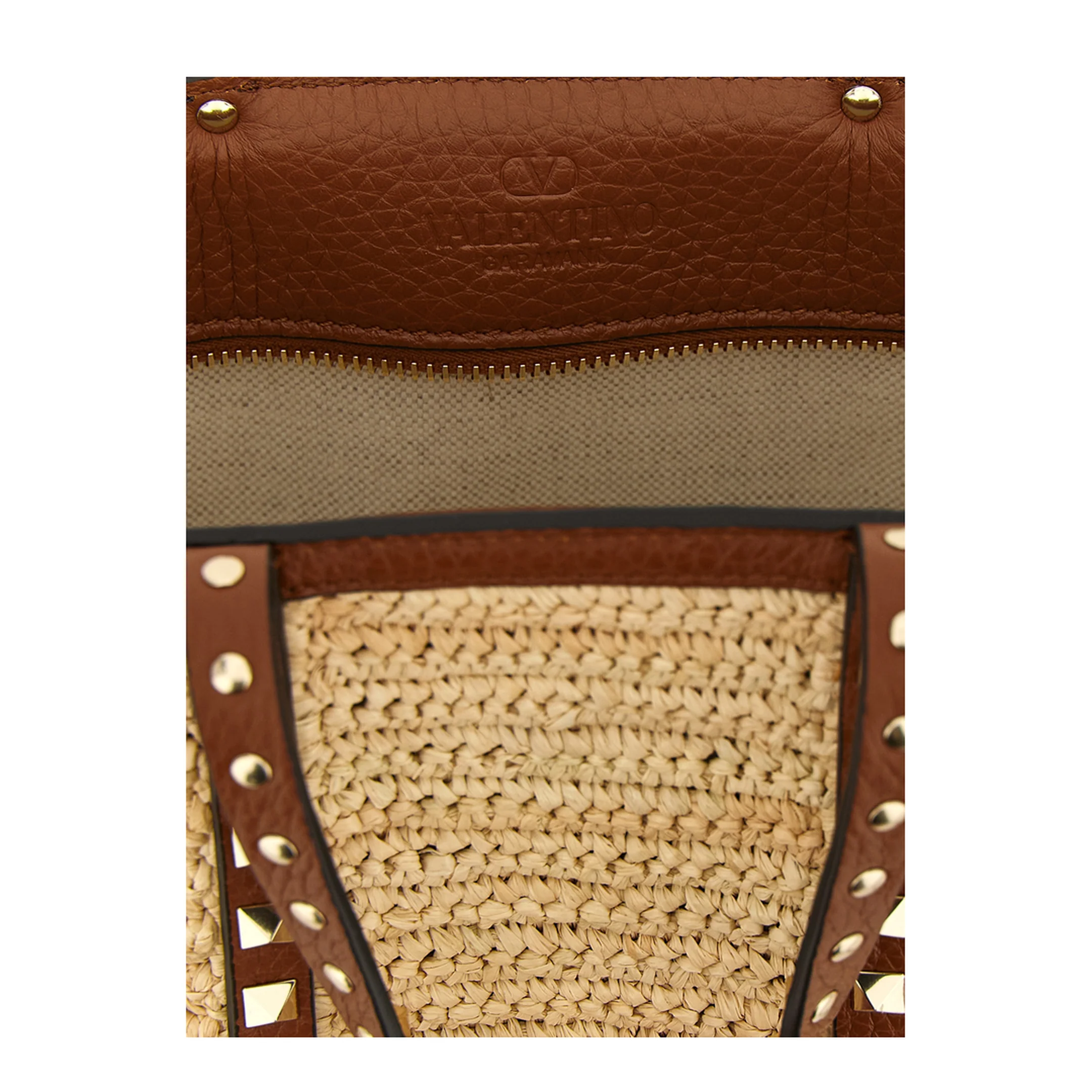 Rockstud Mini Raffia Shopping Bag - Natural - Image 4