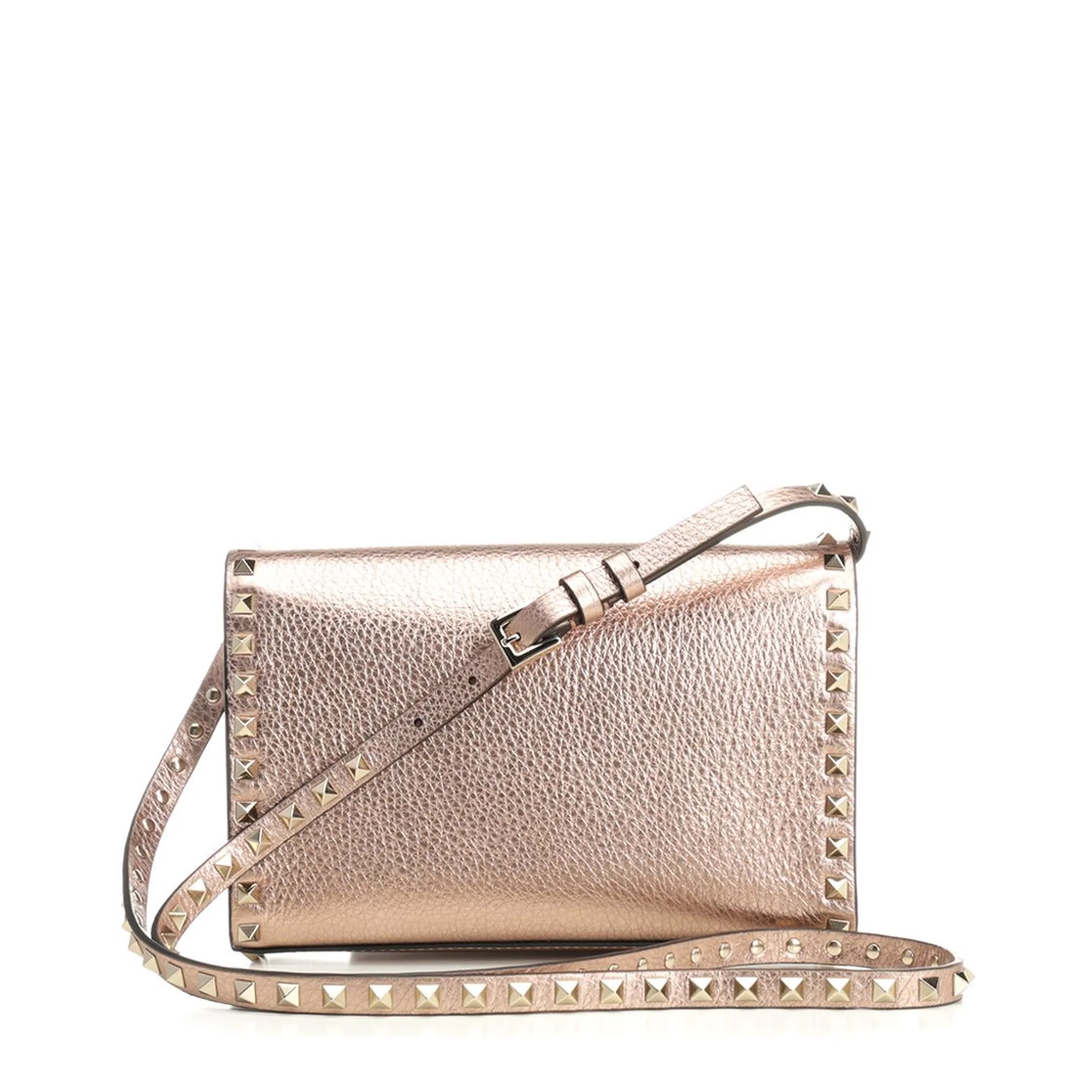 Rockstud Small Leather Crossbody Bag - Rose Cannelle - Image 2