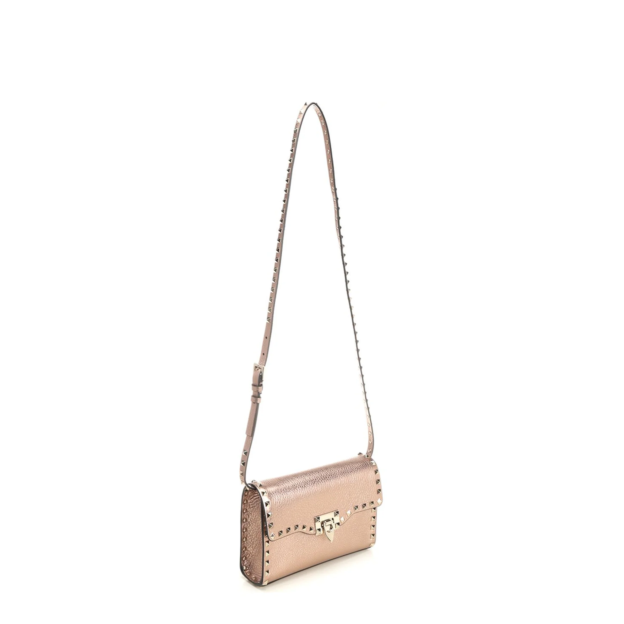 Rockstud Small Leather Crossbody Bag - Rose Cannelle - Image 5