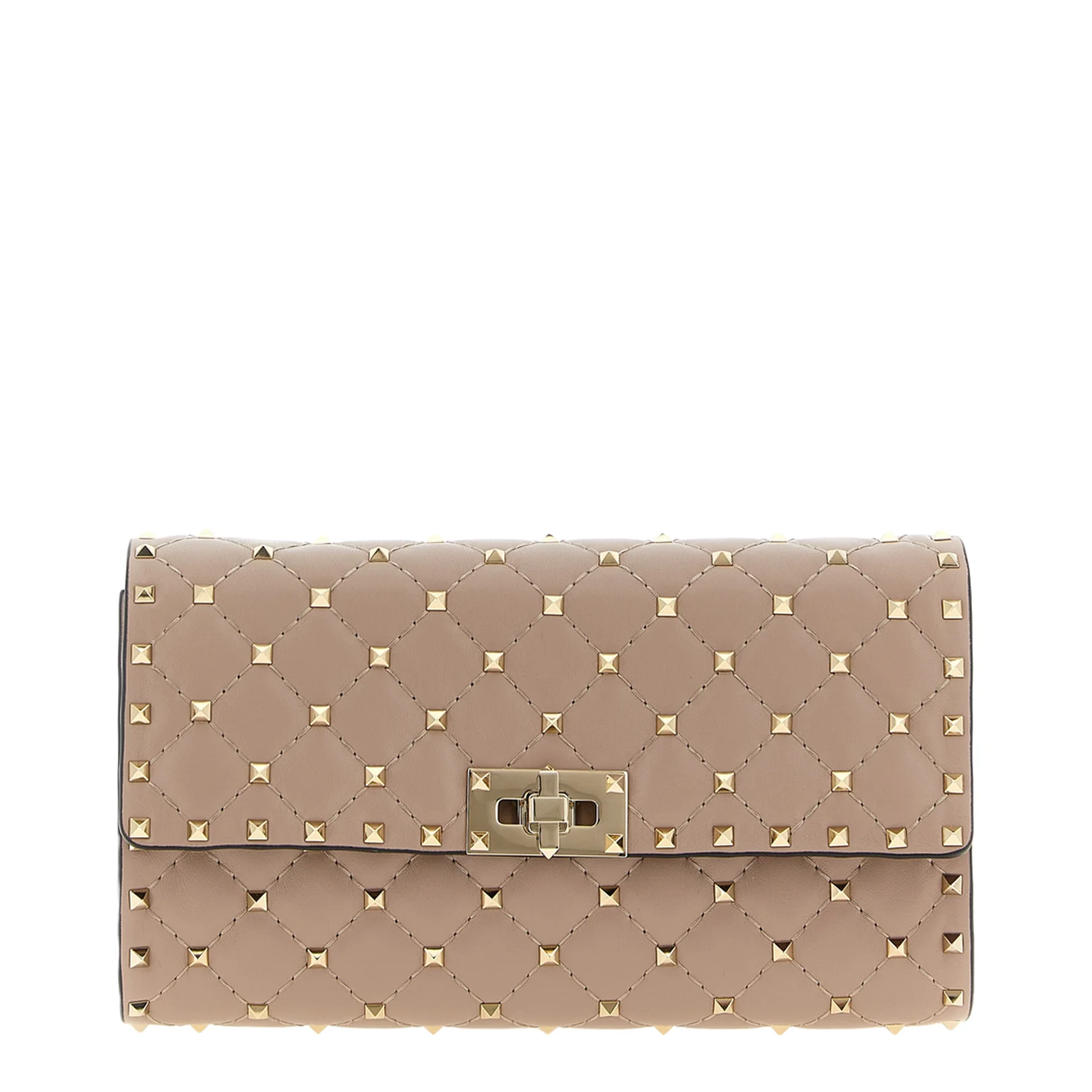 Rockstud Spike Nappa Leather Crossbody Clutch Bag