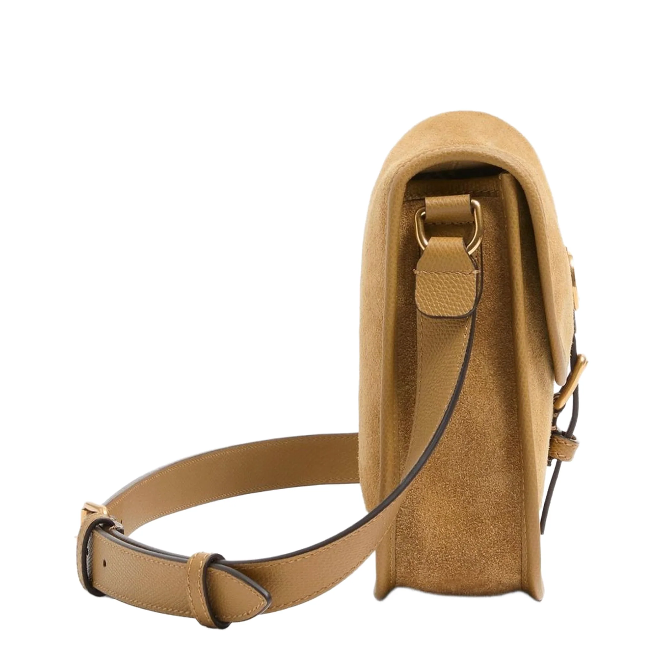 Antibes Suede Shoulder Bag - Beige - Image 3