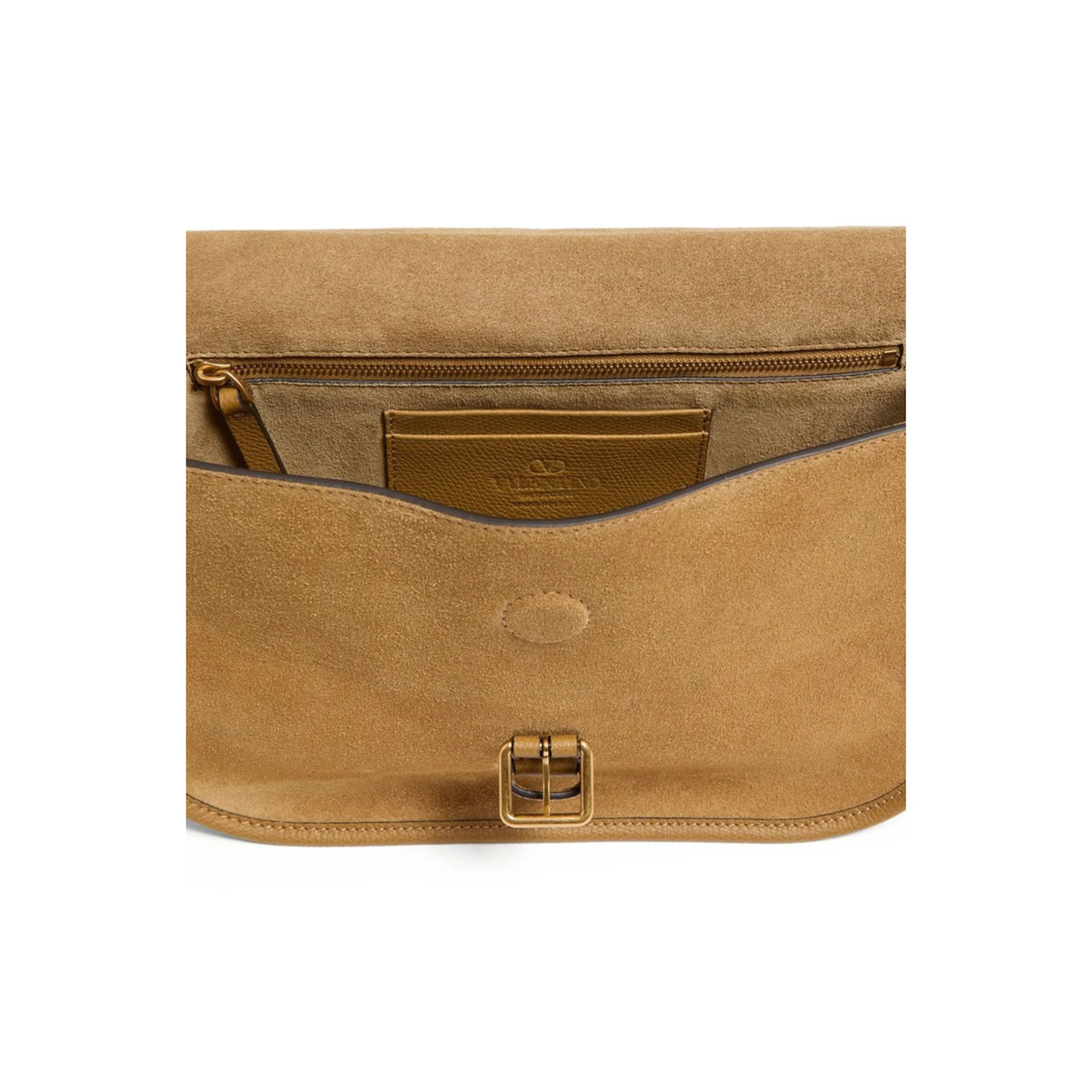 Antibes Suede Shoulder Bag - Beige - Image 4