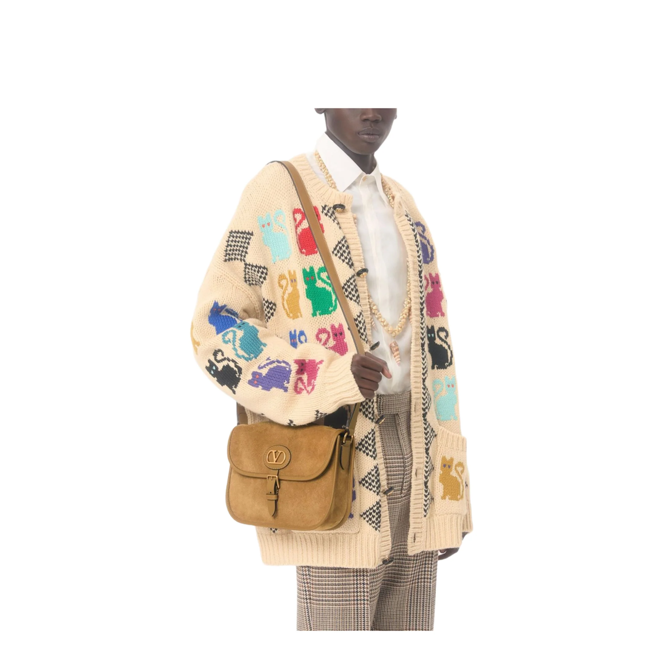 Antibes Suede Shoulder Bag - Beige - Image 5