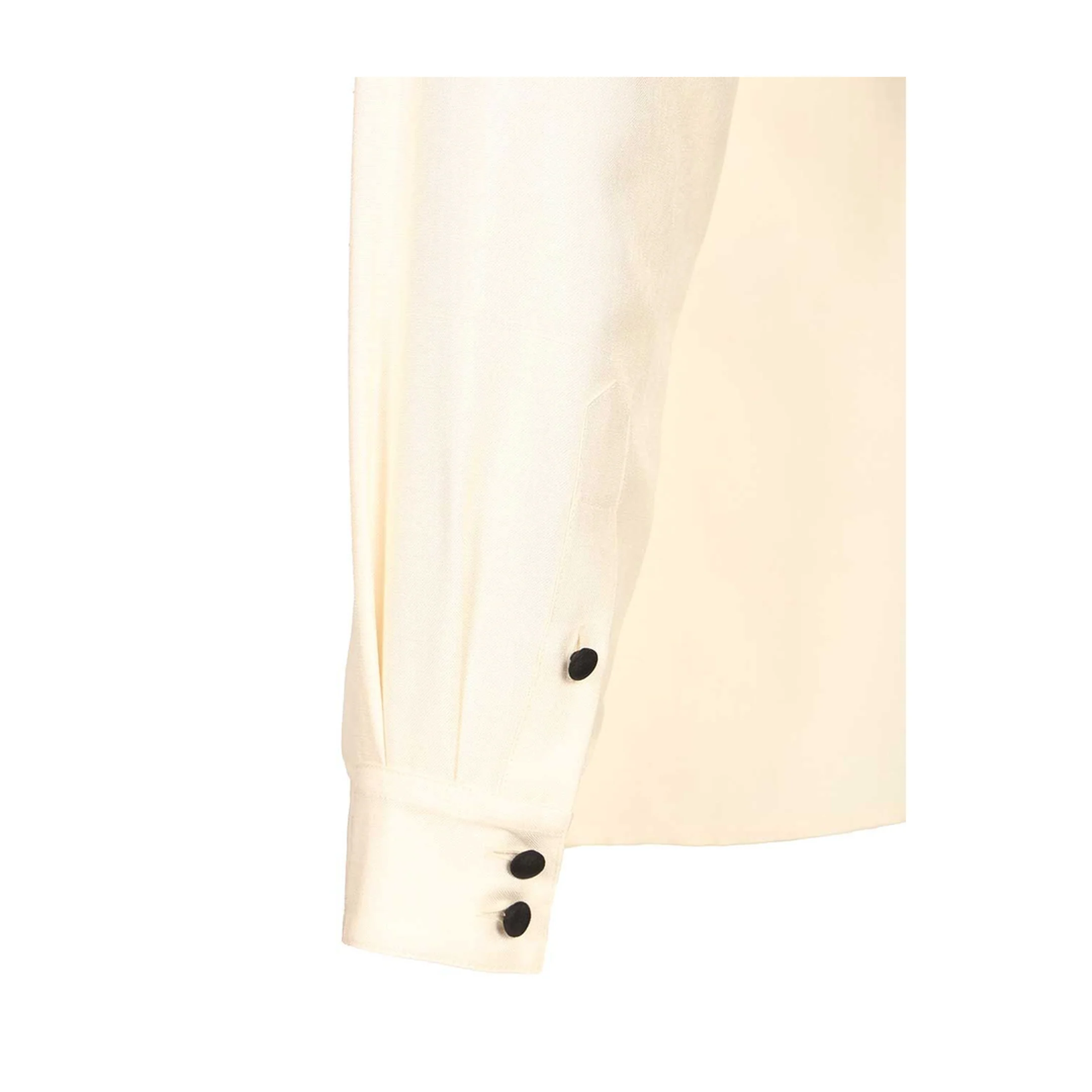 Silk Shantung Shirt Beige - Image 4
