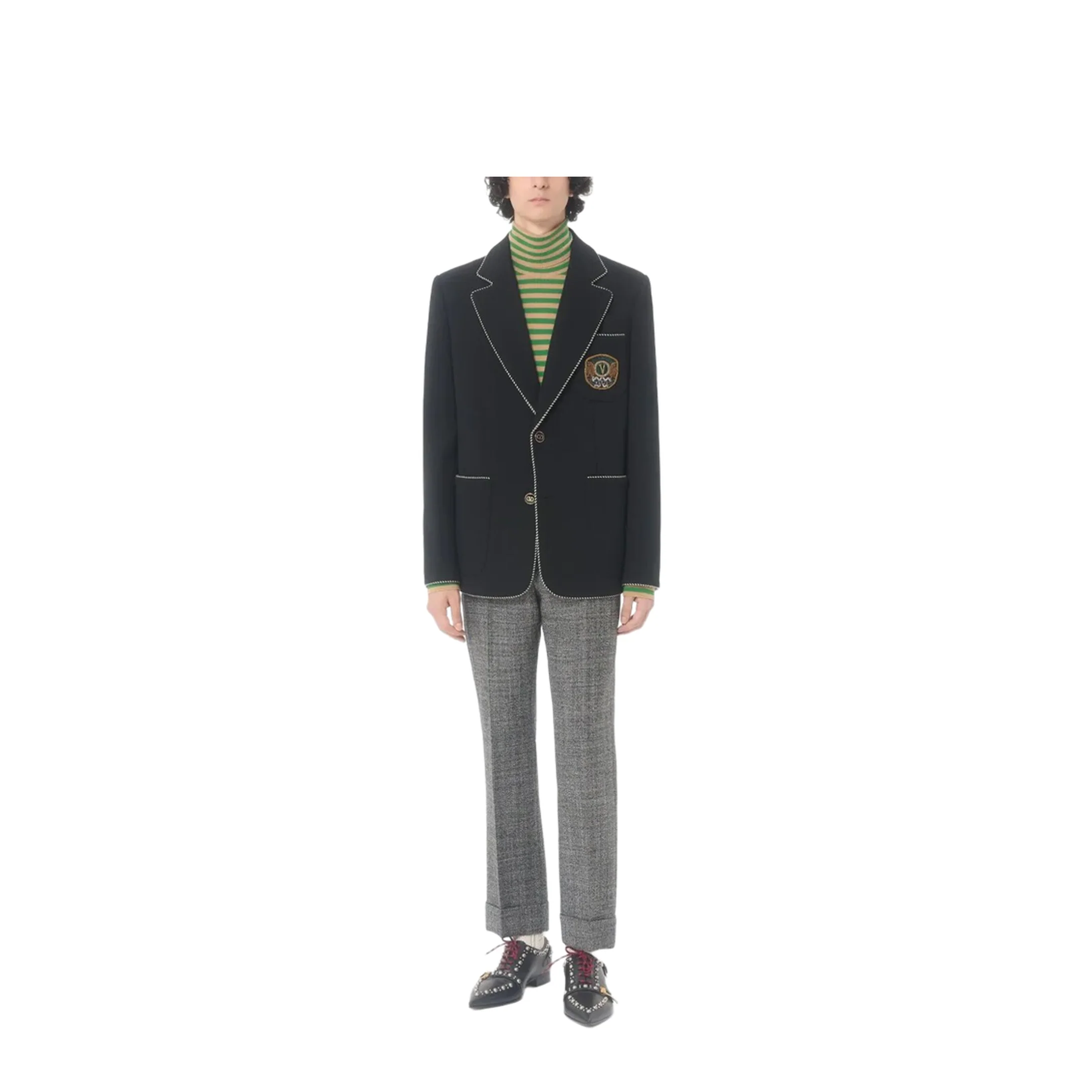 Single-Breasted Blazer - Black - Image 2