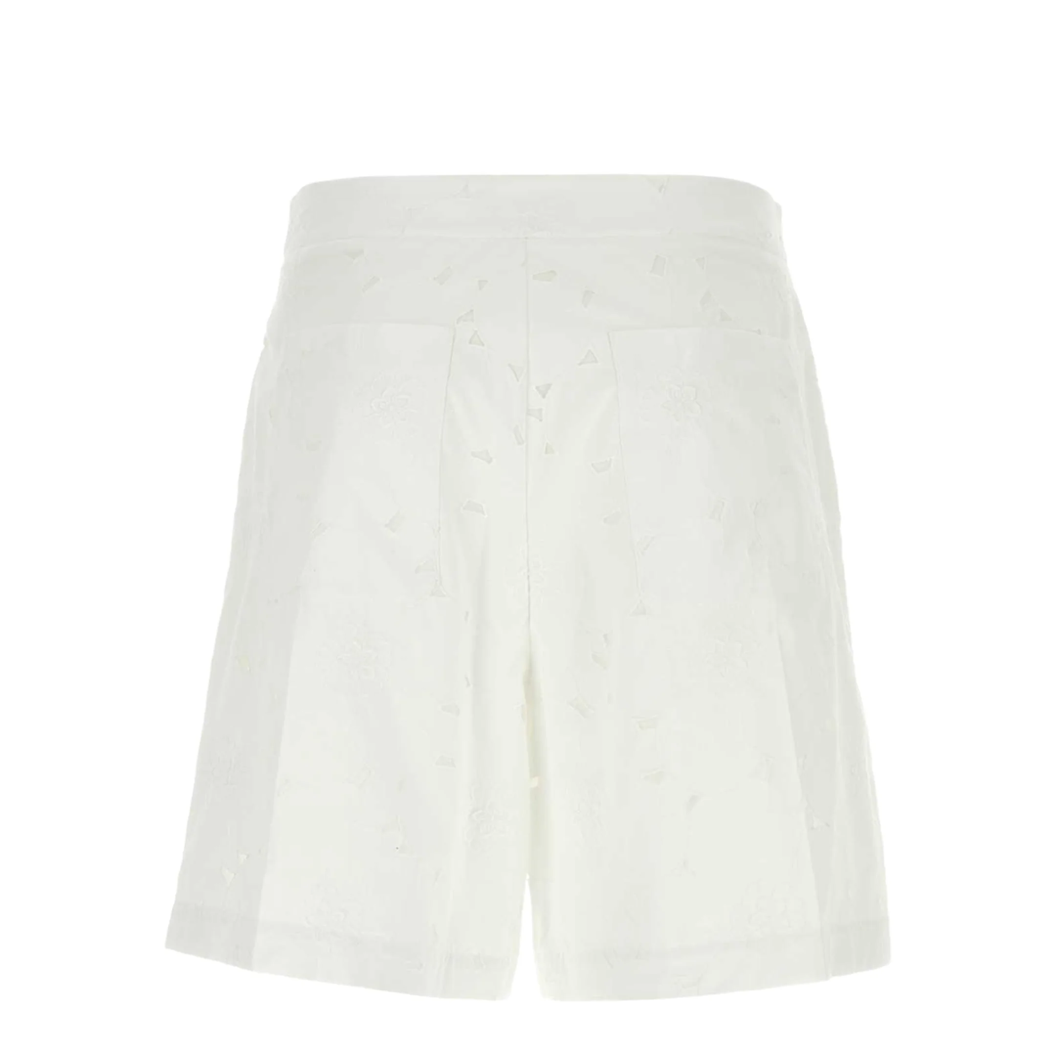 White Cotton Blend Bermuda Shorts - Image 2