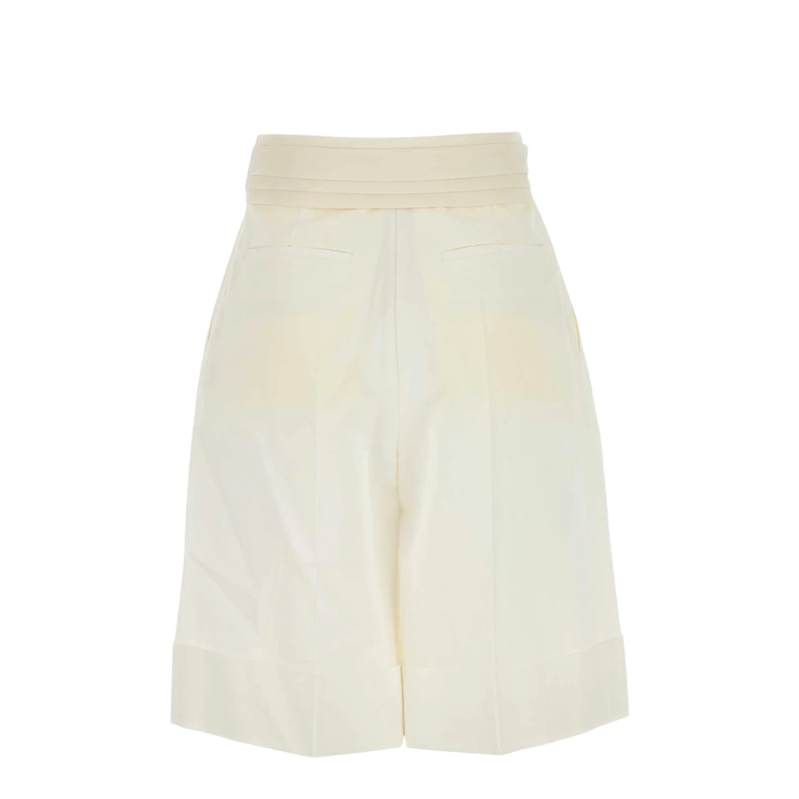 White Cotton Blend Bermuda Shorts - Image 2