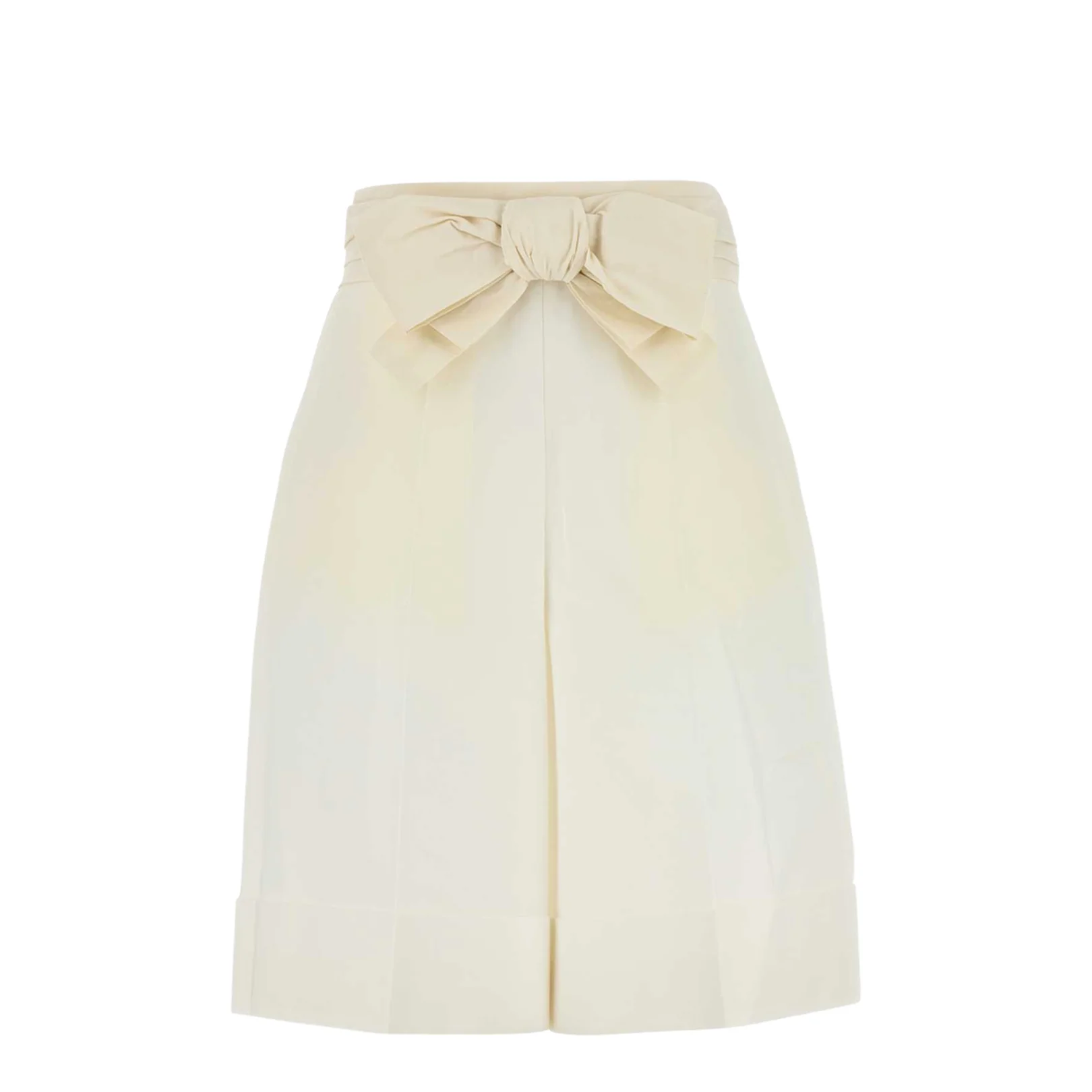 White Cotton Blend Bermuda Shorts - Image 3