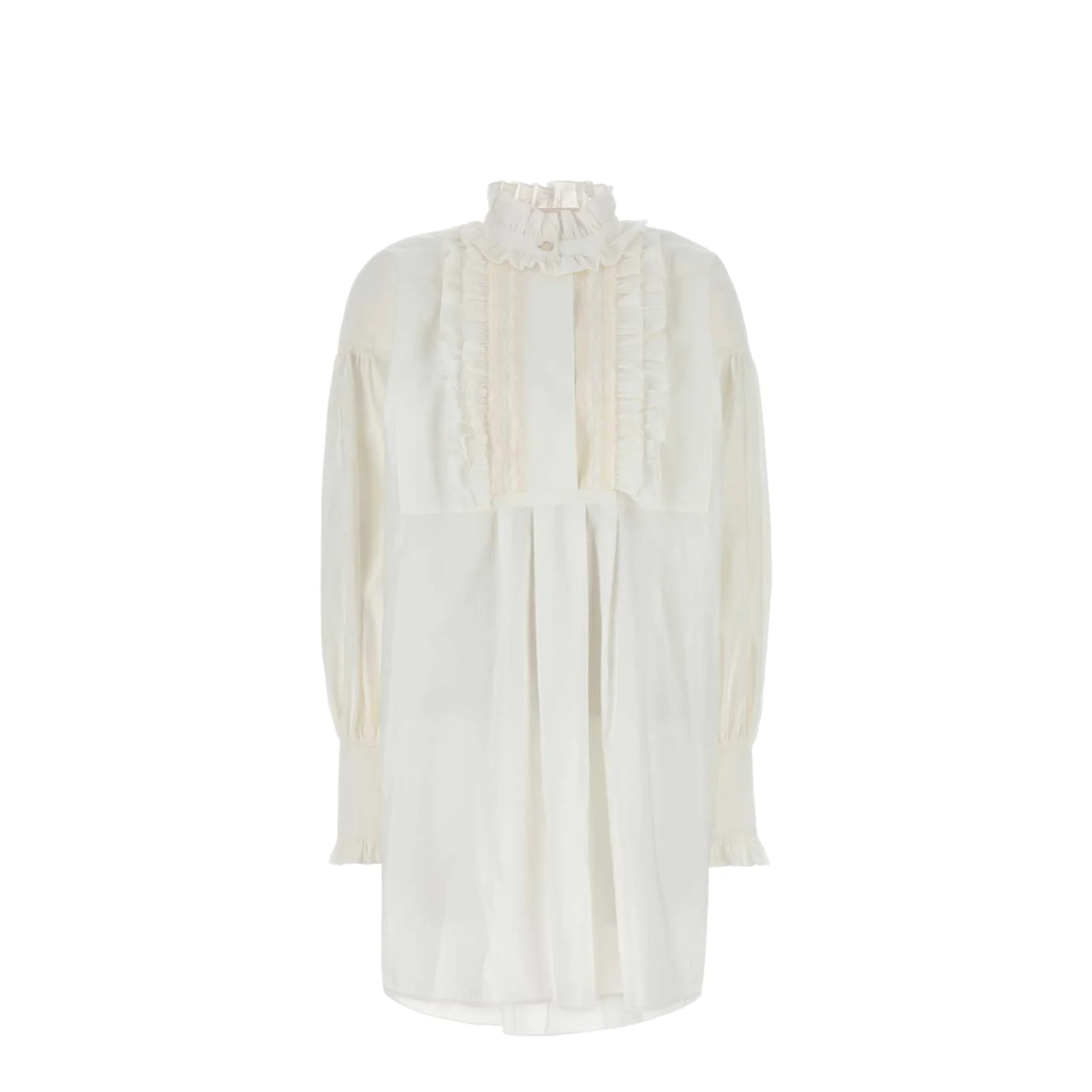 White Cotton Blend Dress - Image 3