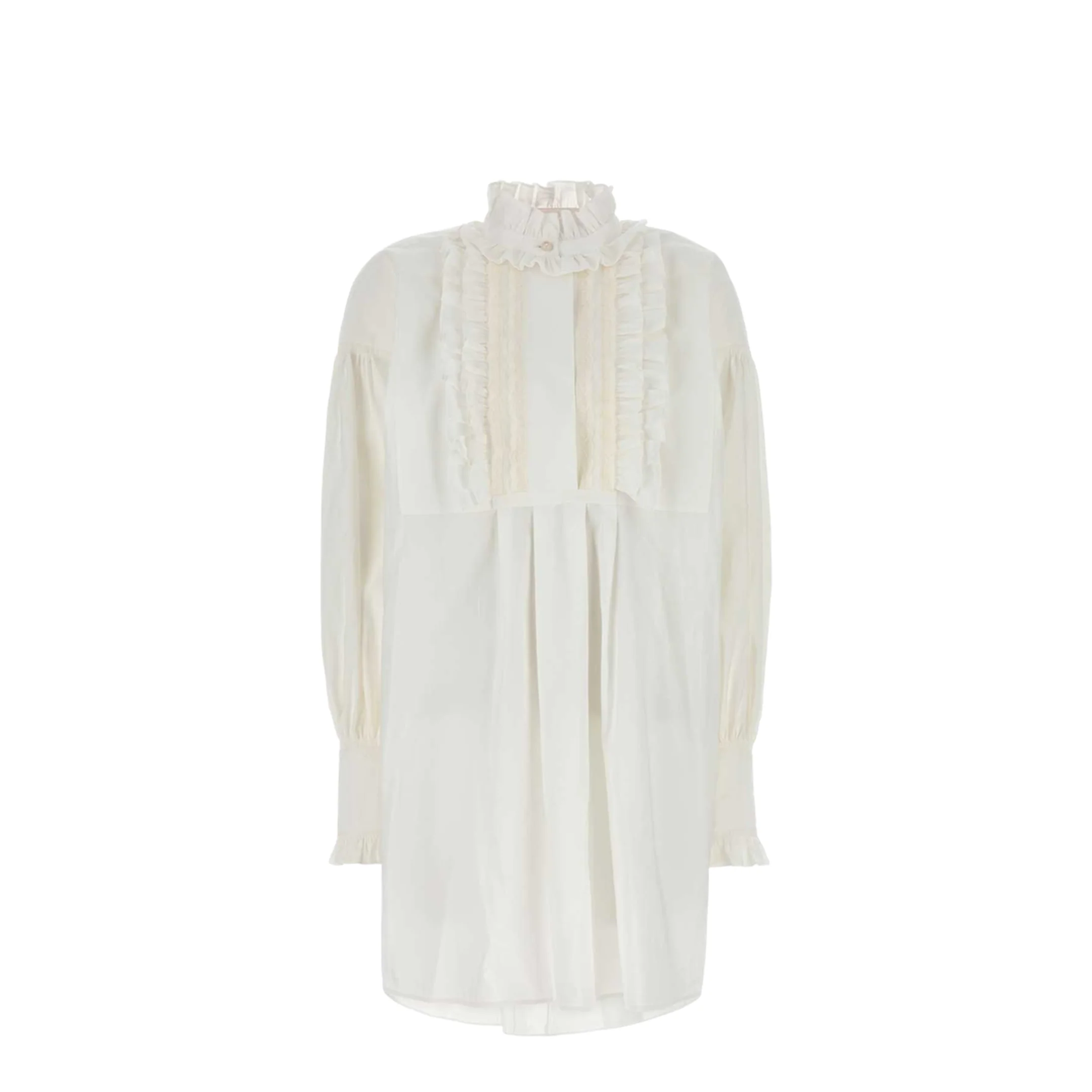White Cotton Blend Dress - Image 6