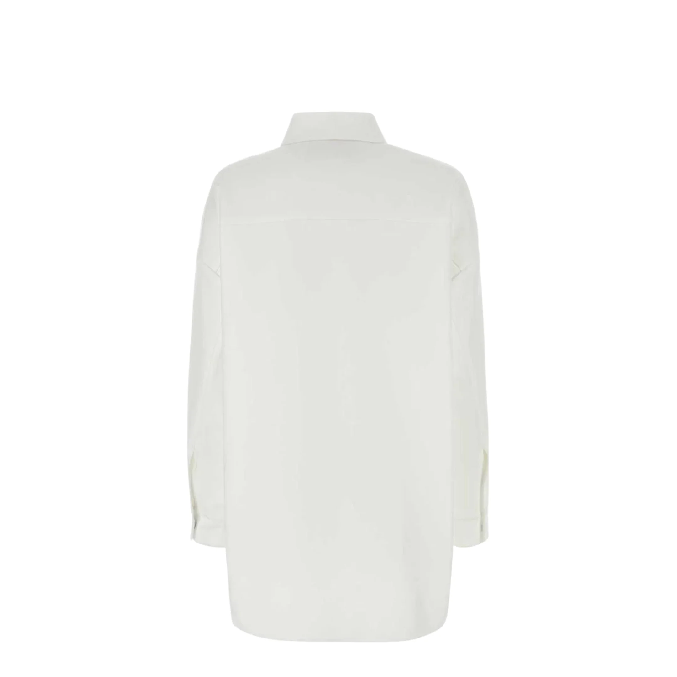 White Cotton Blend Oversize Shirt - Image 2
